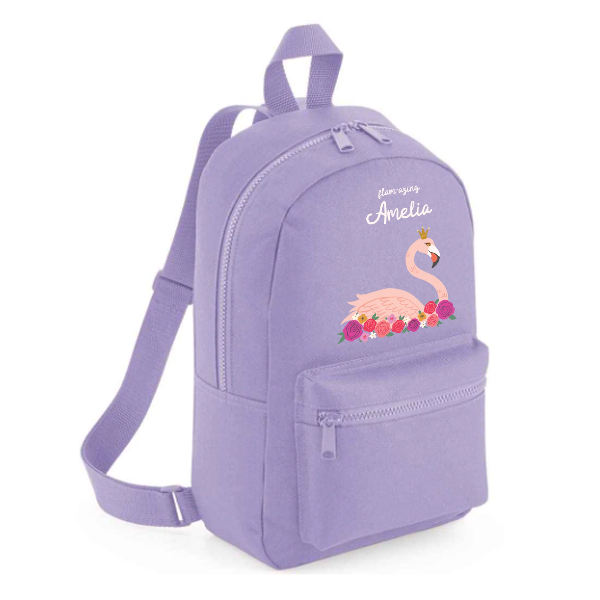 Personalised Kids 15L Backpack - Flamingo Design - Image 6