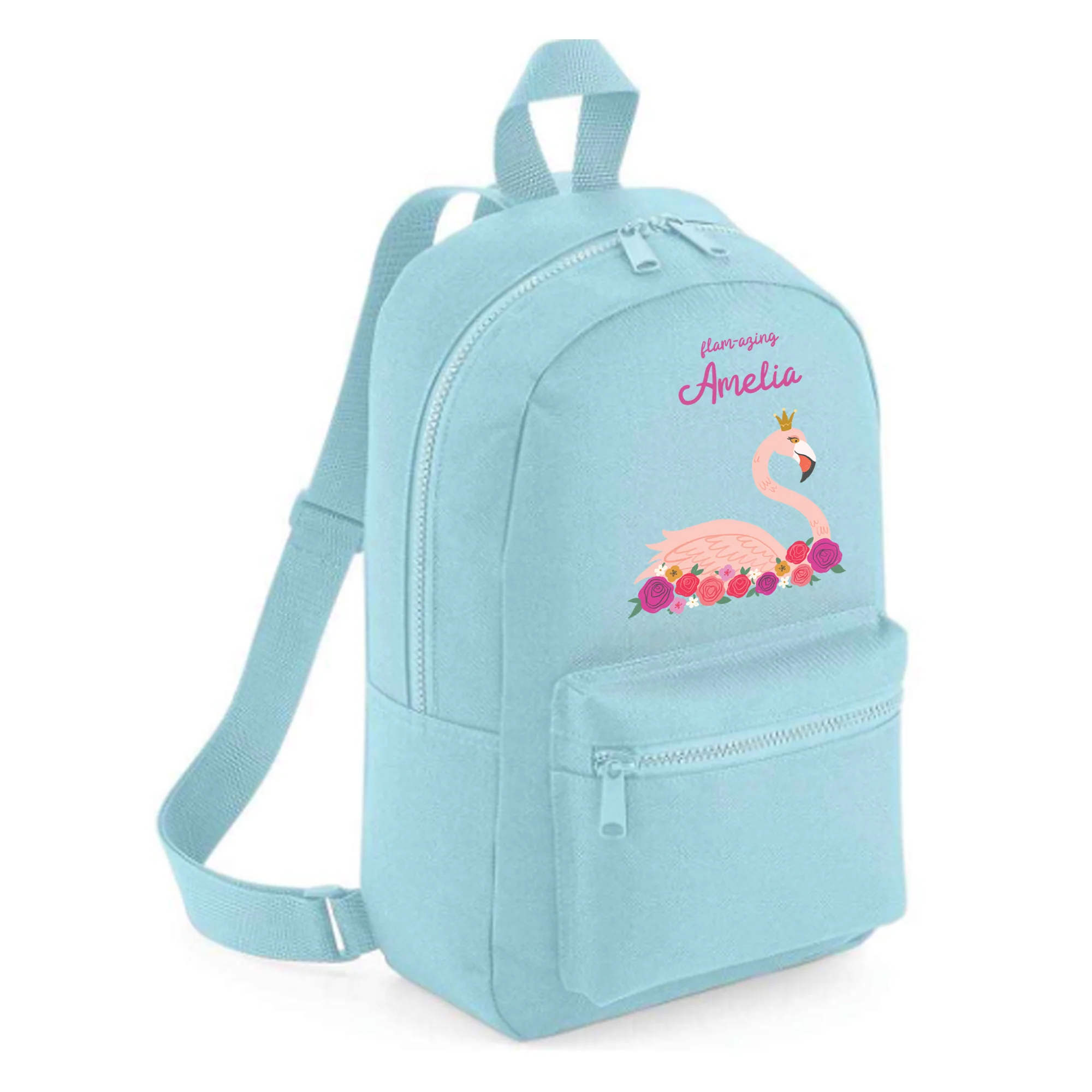 Personalised Kids 15L Backpack - Flamingo Design - Image 7