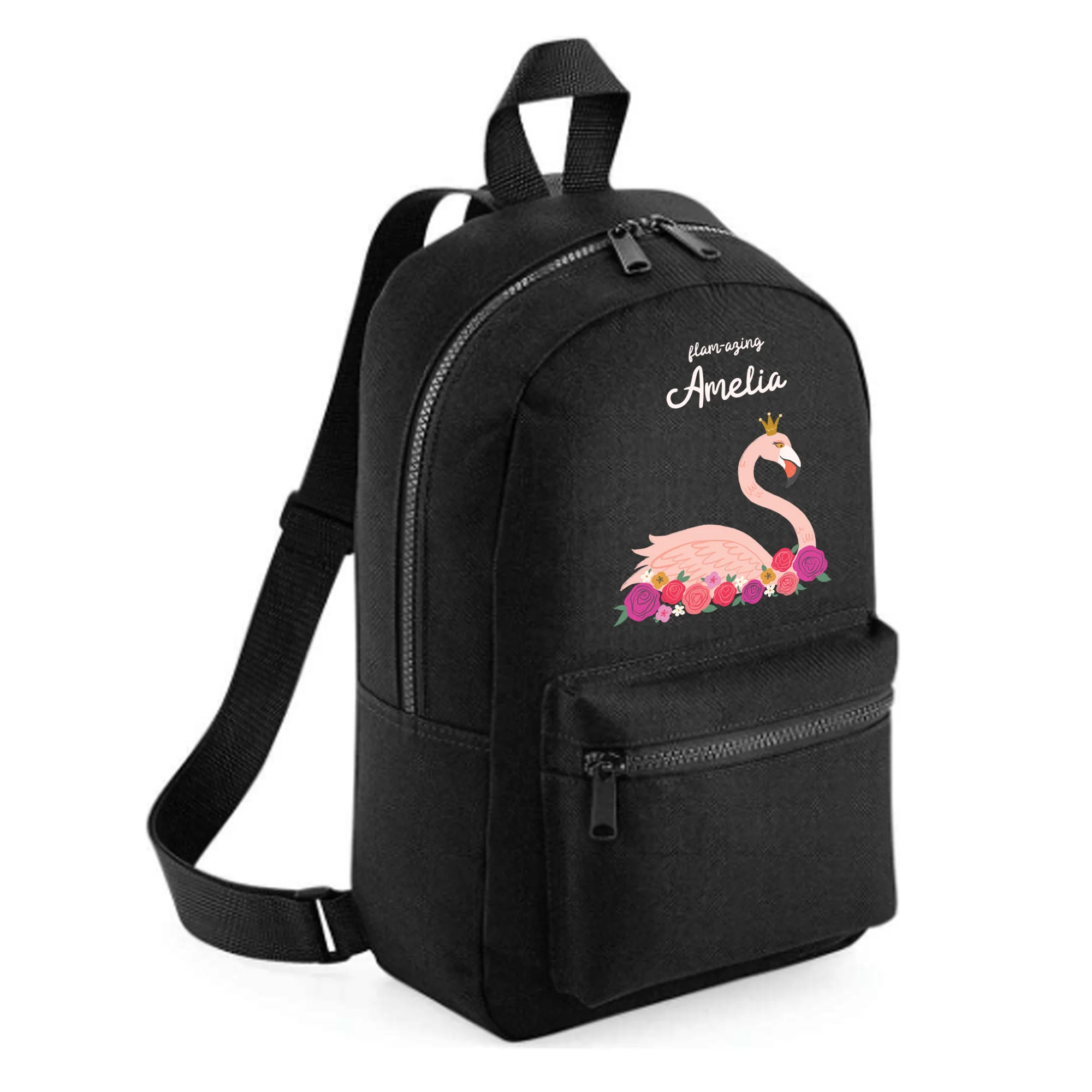 Personalised Kids 15L Backpack - Flamingo Design - Image 8