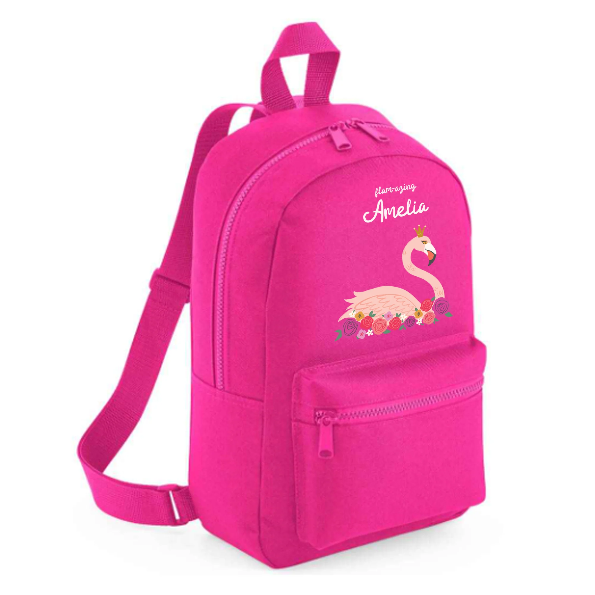 Personalised Kids 15L Backpack - Flamingo Design - Image 9