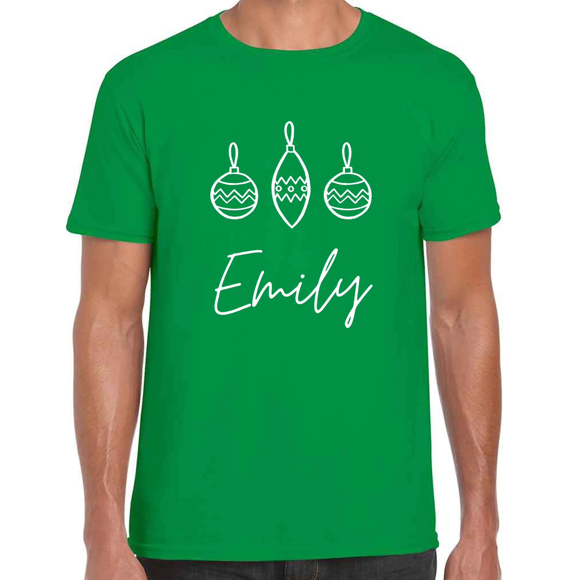 Baubles with Name - Personalised - Christmas T-shirt - Image 3