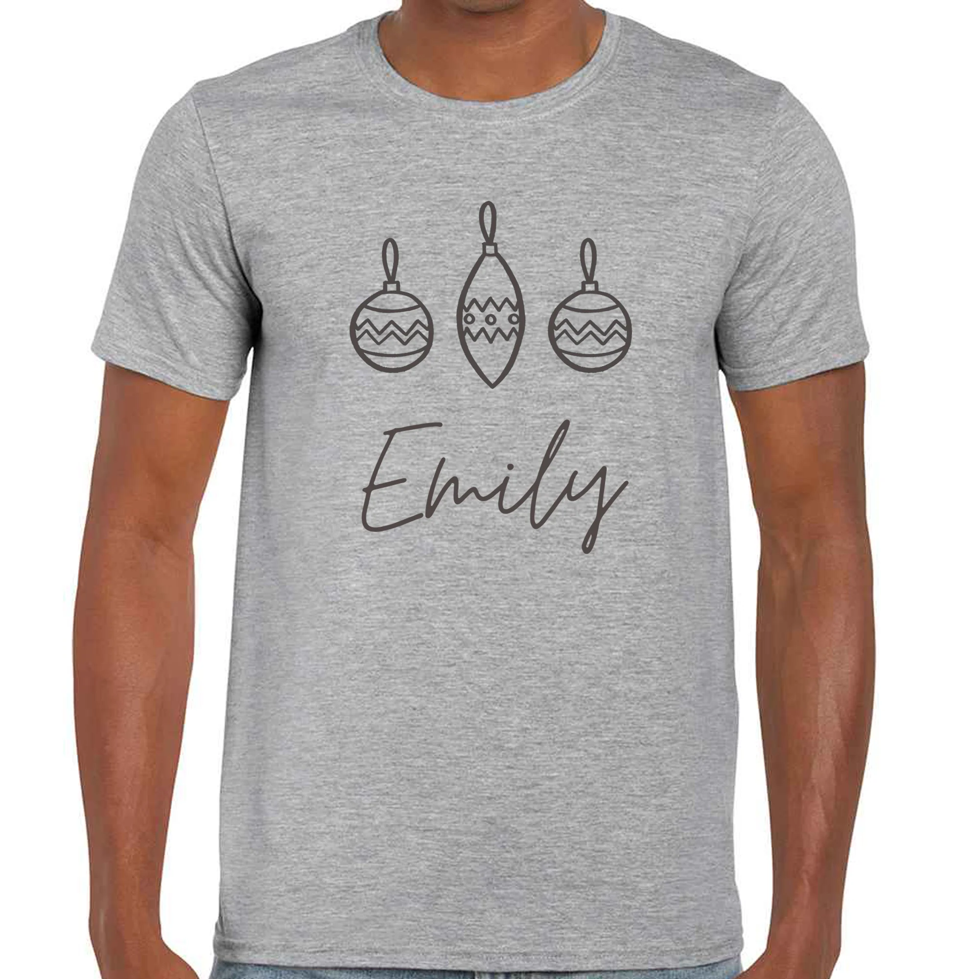 Baubles with Name - Personalised - Christmas T-shirt - Image 4