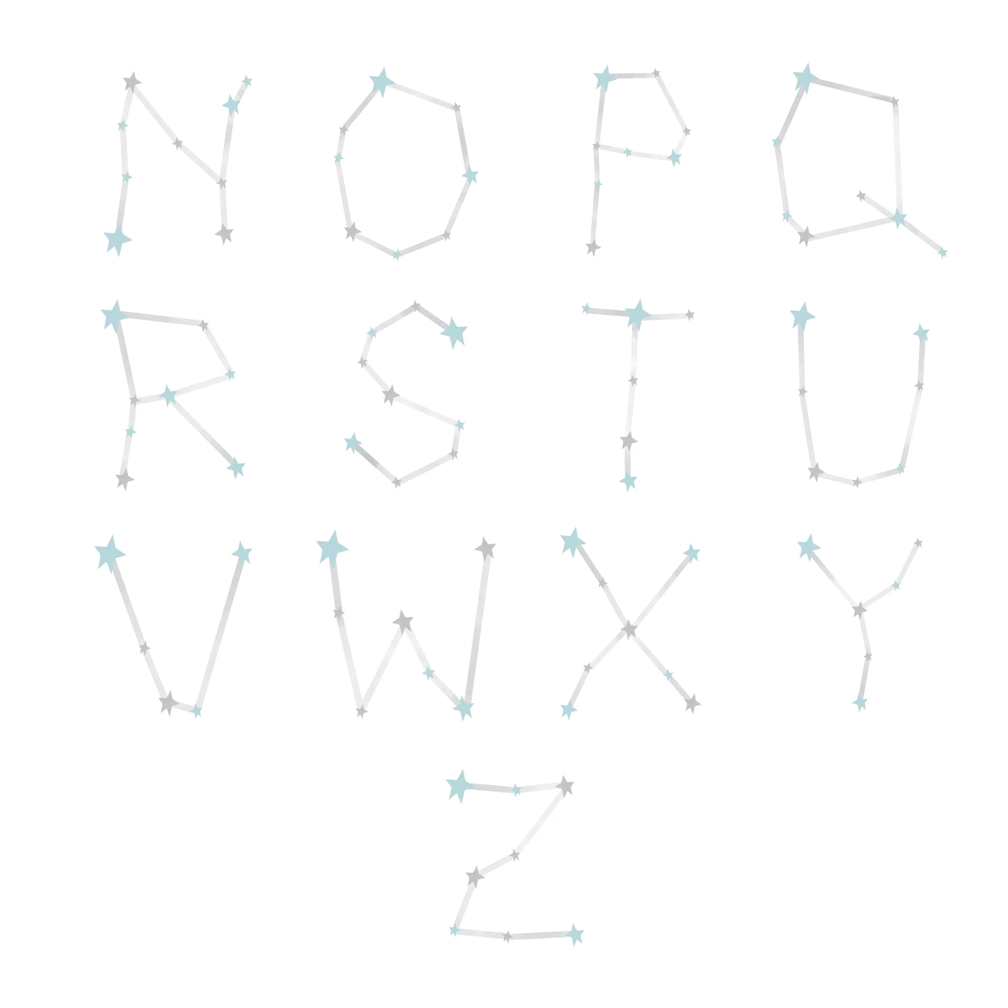 Blue Star Constellation Alphabet Personalised Pjs - Image 10