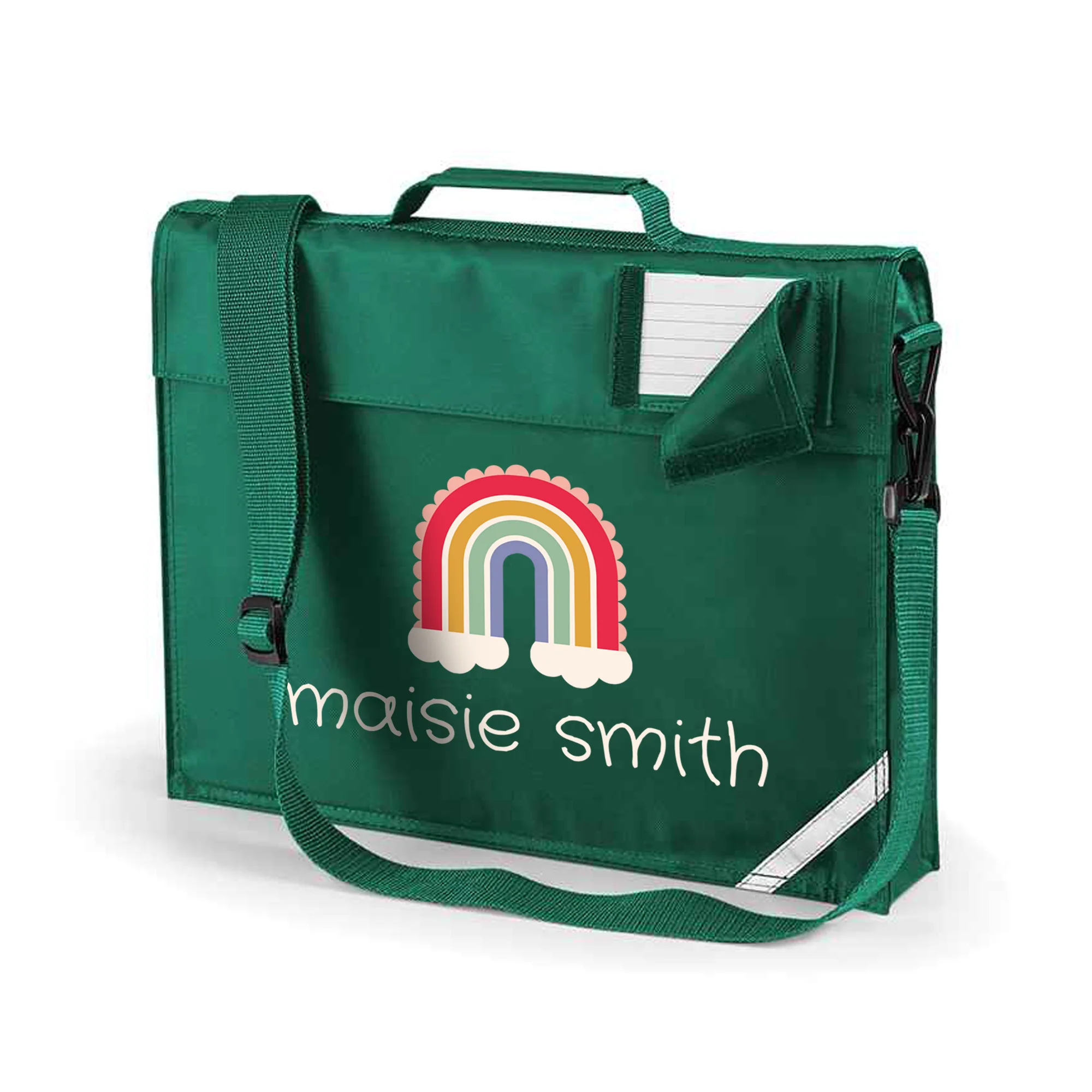 Book Bag - Bright Rainbow - Personalised - Image 2