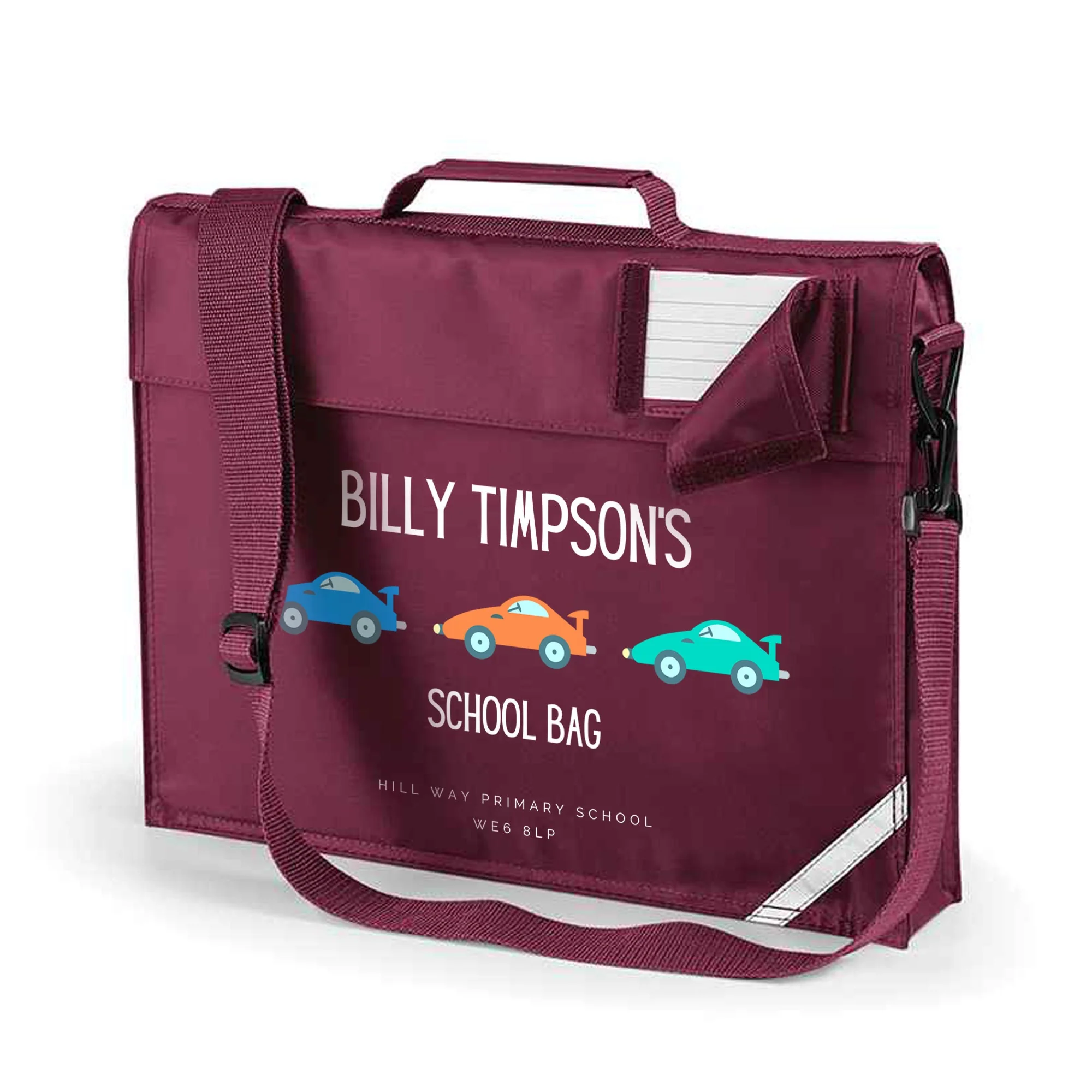 Book Bag -Cars - Personalised - Image 2