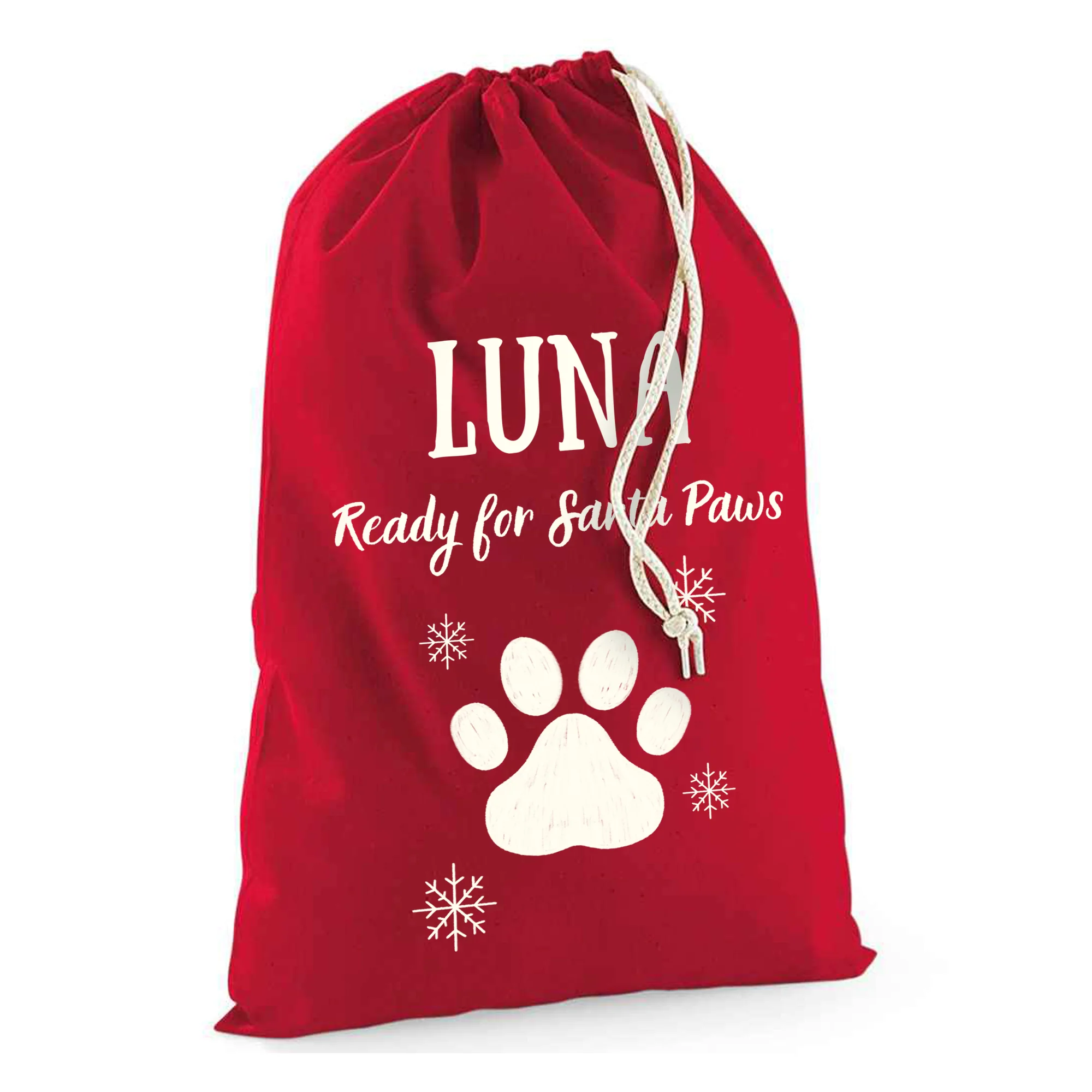 Pets Paw Print Christmas Sack Personalised - Image 3