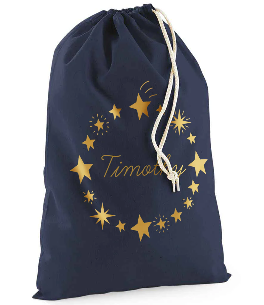 Star Wreath Christmas Sack Personalised