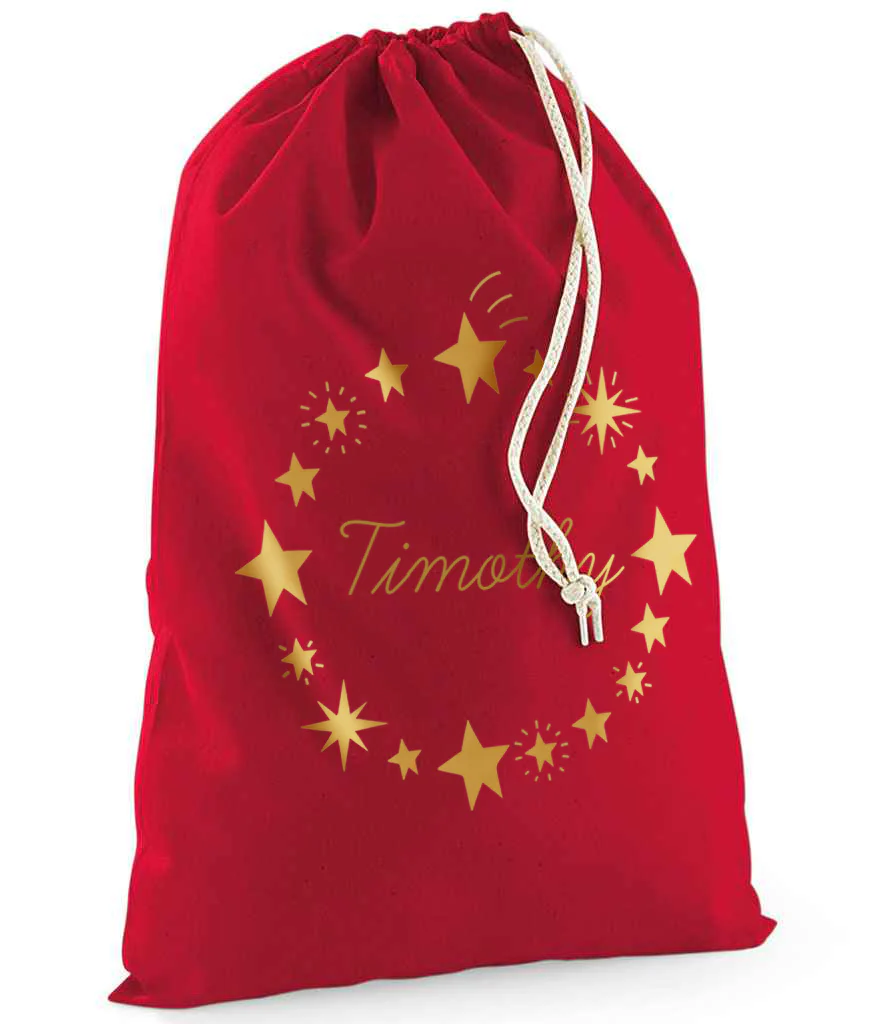 Star Wreath Christmas Sack Personalised - Image 3