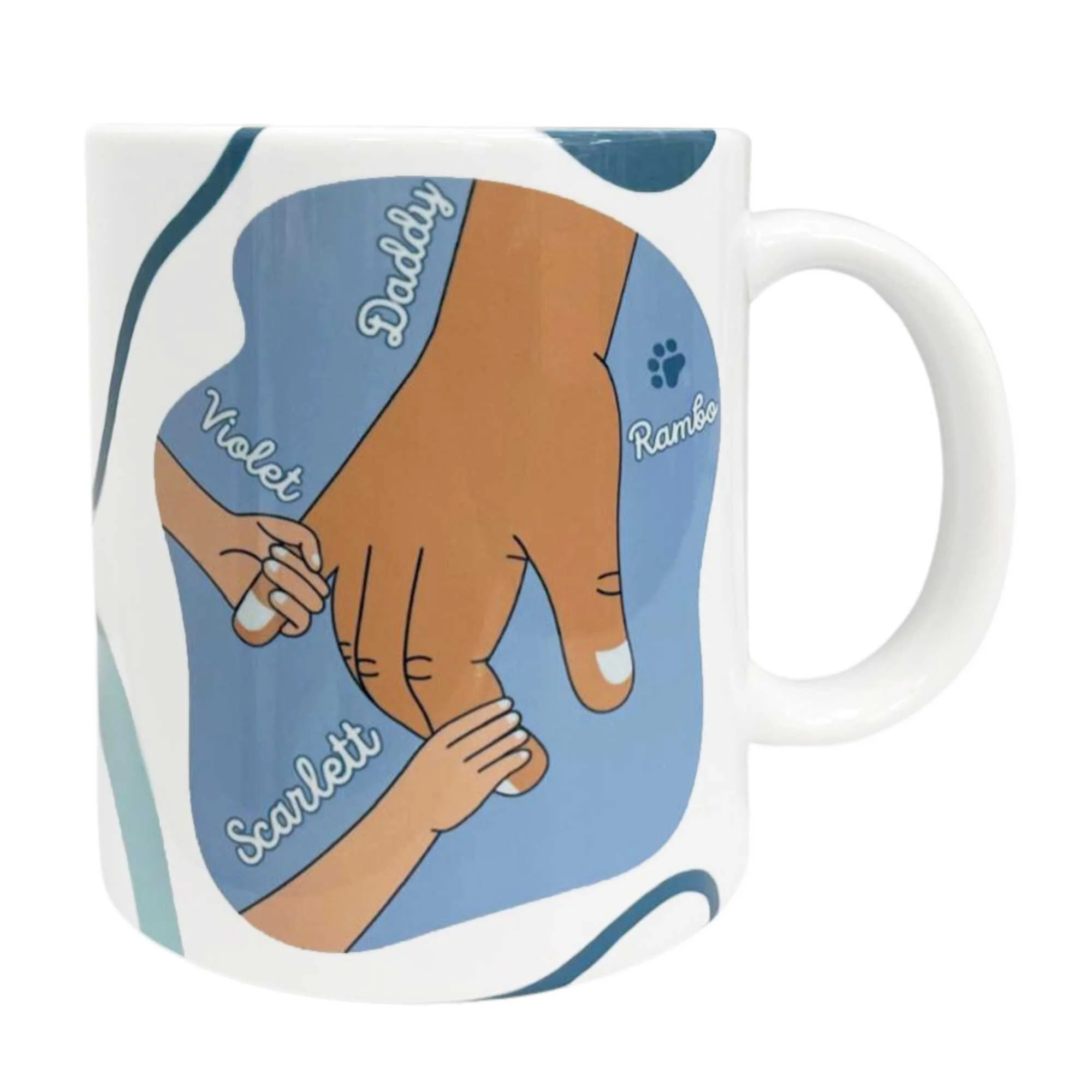 Personalised Mug - For Him - Family Hands Design - Image 4