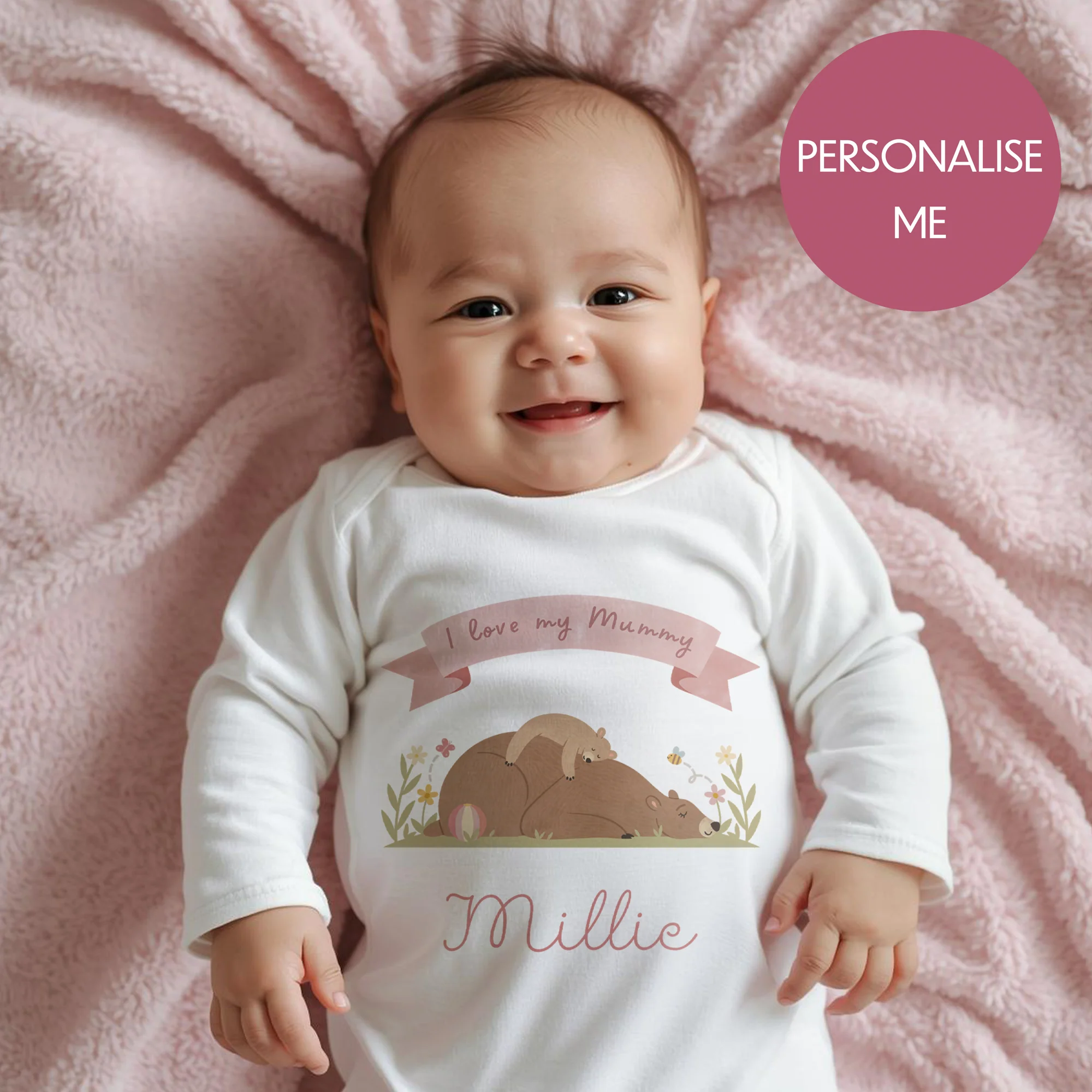 I Love My Mummy Personalised Babygrow - My First Custom Romper - Gift for Mum - Image 5