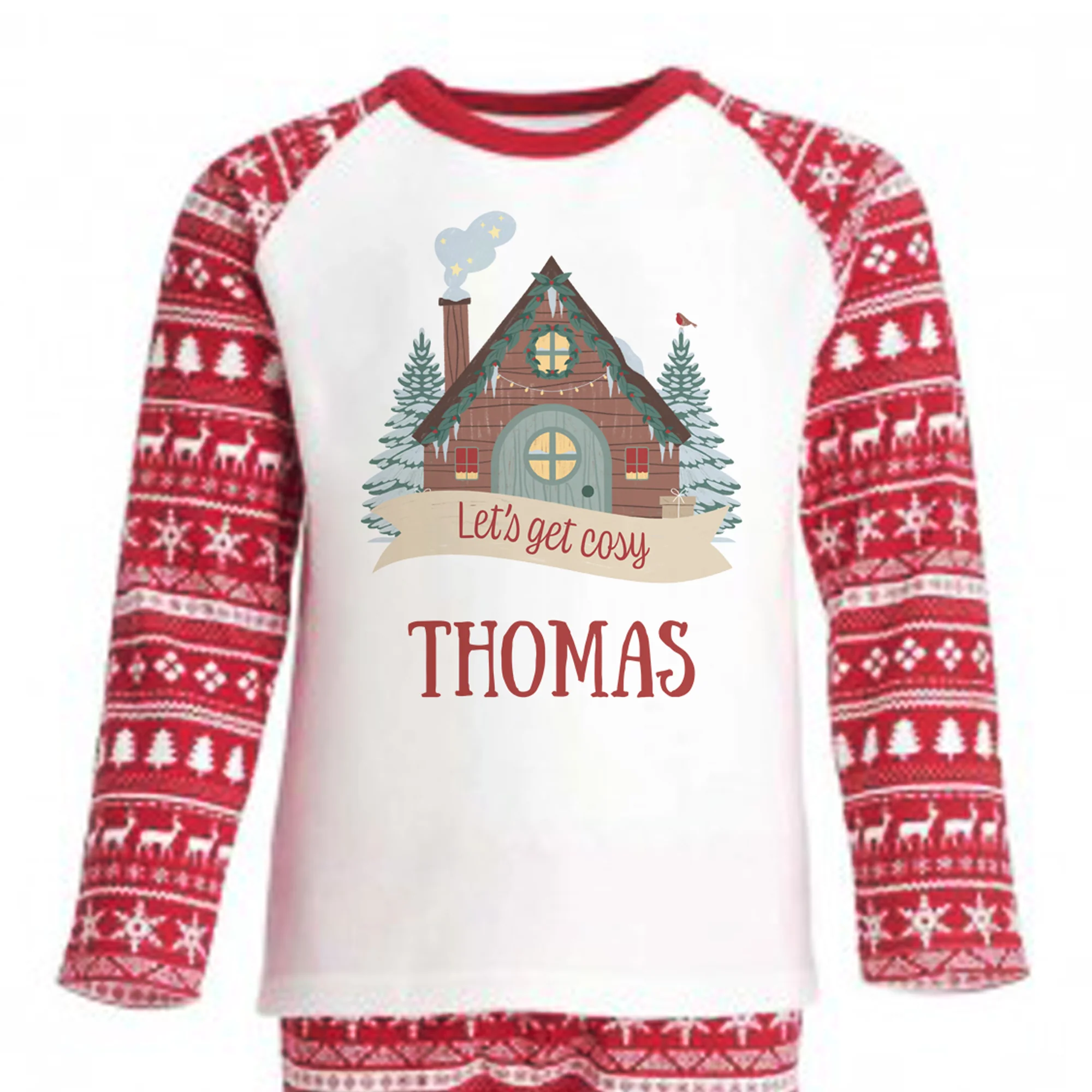 Let's Get Cosy - Personalised - Traditional Christmas Pyjamas & Rompers - Image 4