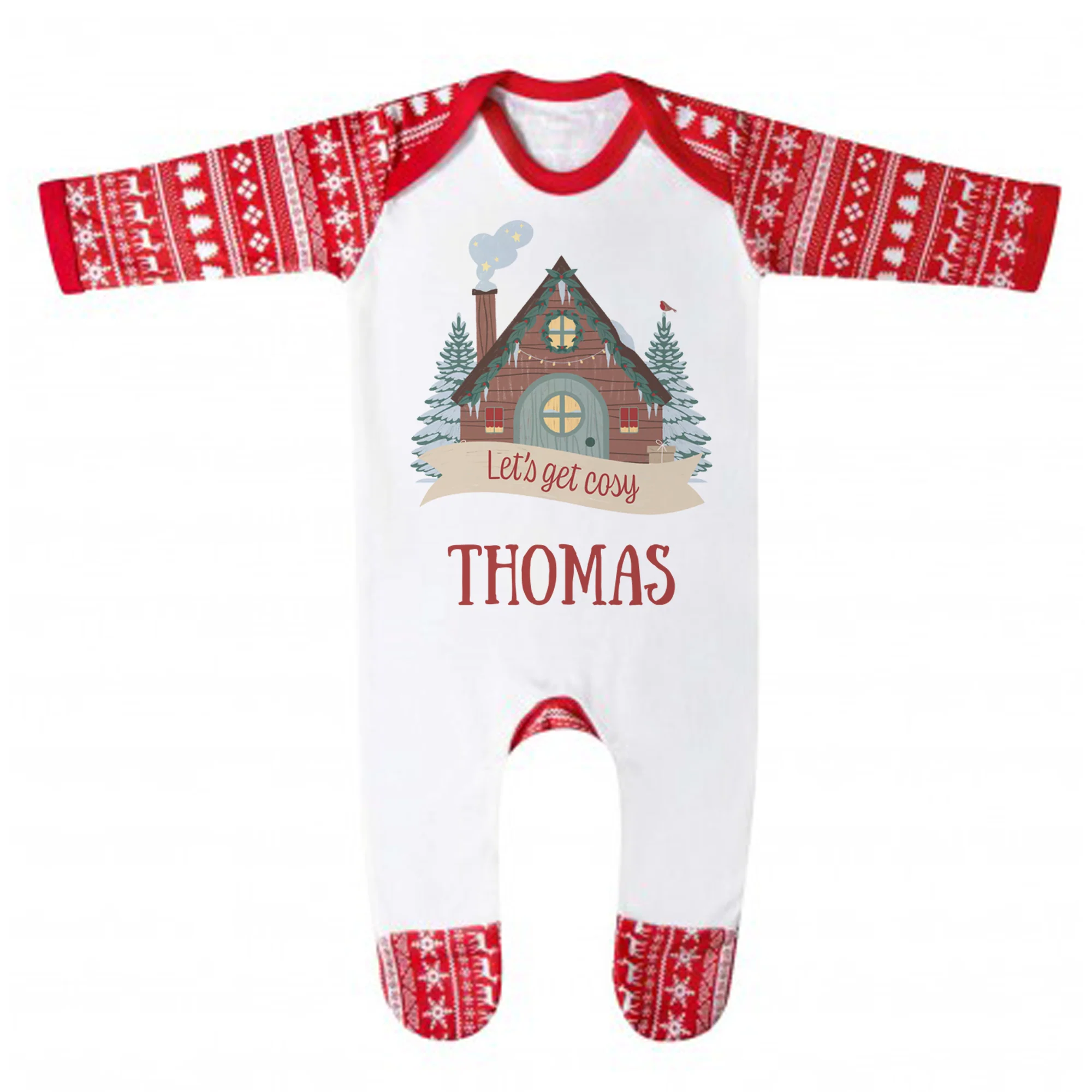 Let's Get Cosy - Personalised - Traditional Christmas Pyjamas & Rompers - Image 5