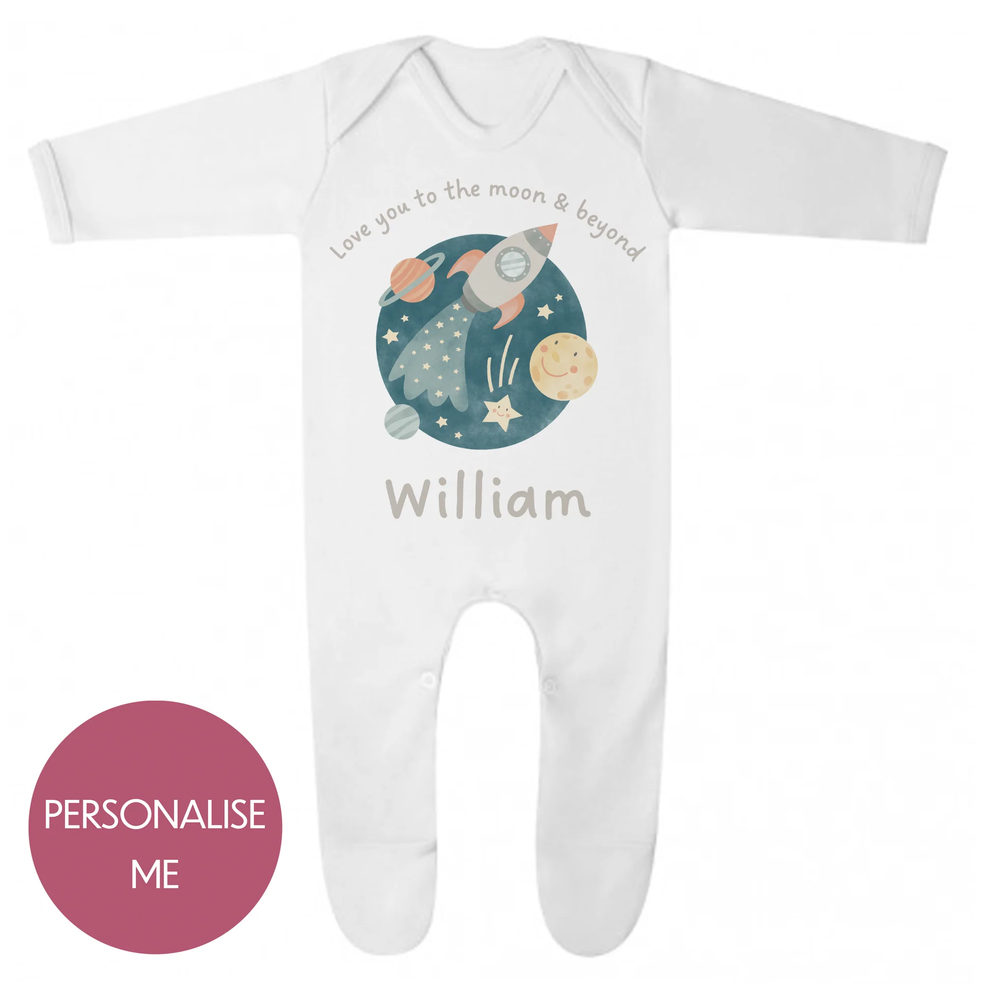 Love You To The Moon - Personalised Baby Grow - Image 3