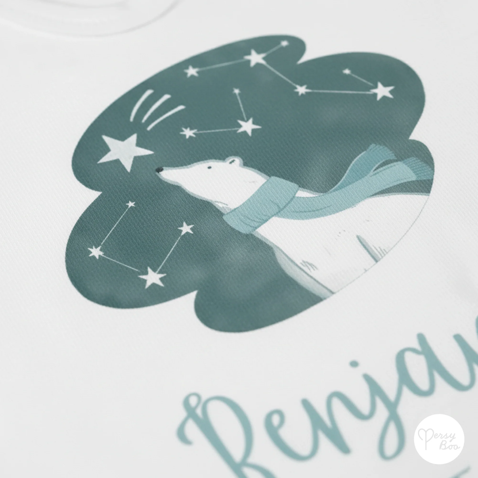 'My First Christmas' Blue Polar Bear Romper - Personalised Baby Grow - Christmas Pyjamas - Image 3