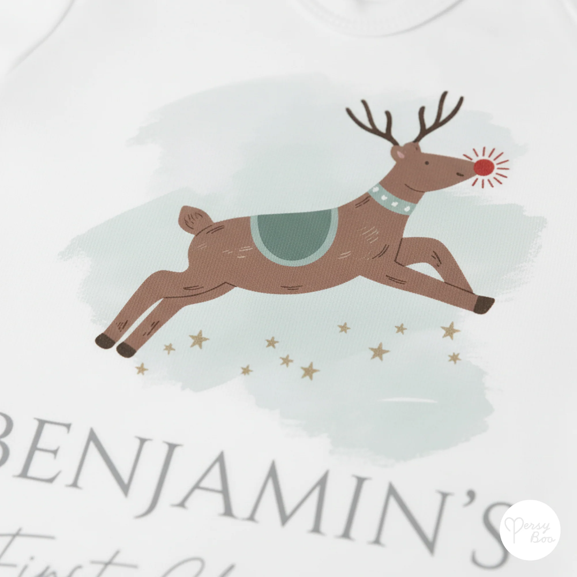 'My First Christmas' Reindeer Romper - Personalised Baby Grow - Christmas Pyjamas - Image 4