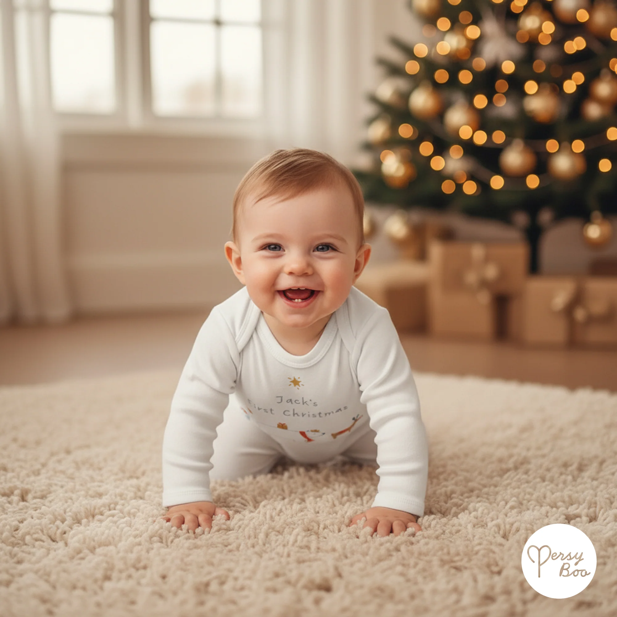 'My First Christmas' Winter Animals Romper - Personalised Baby Grow - Christmas Pyjamas - Image 7