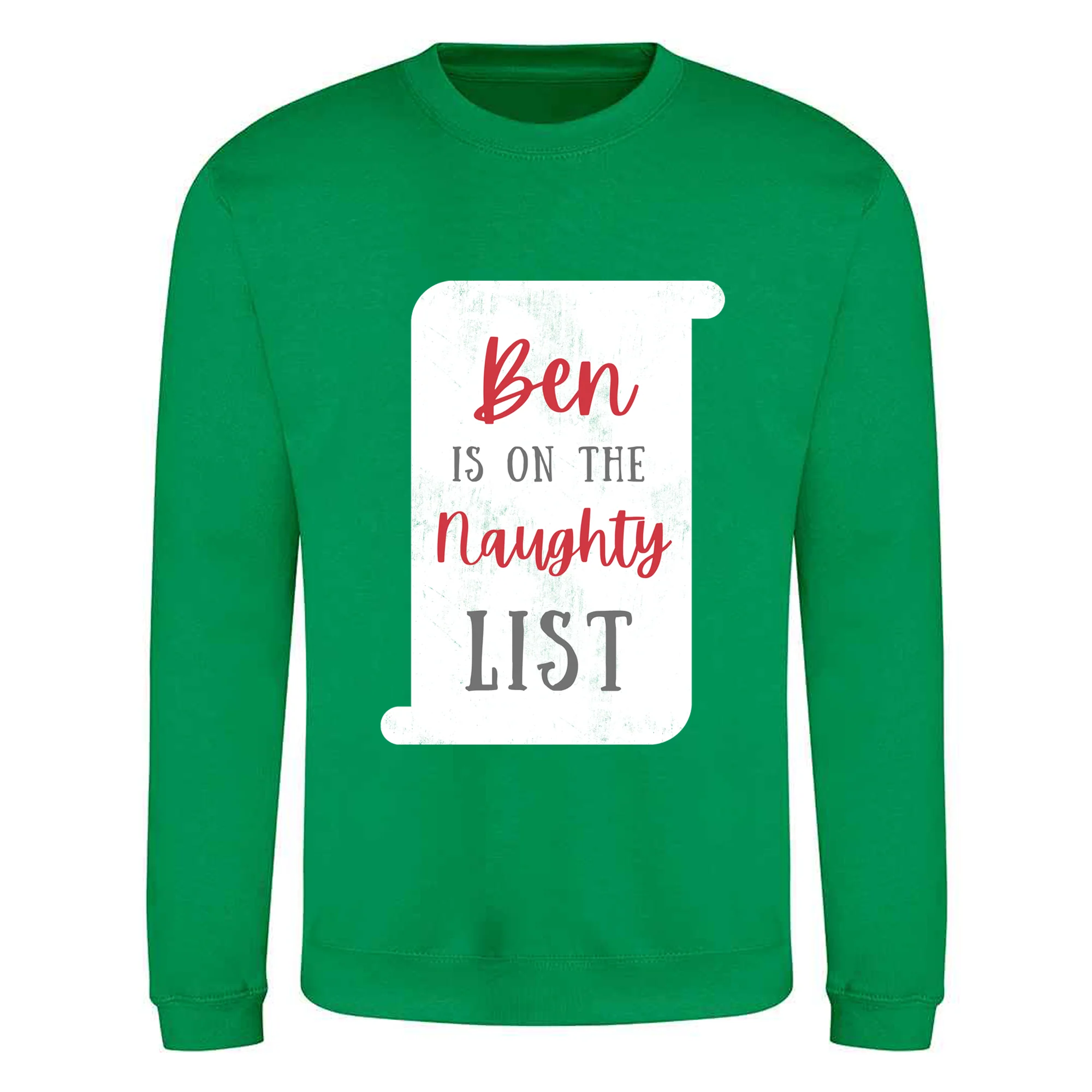 Naughty or Nice List with Name - Personalised - Christmas Sweatshirt / Jumper - Image 3