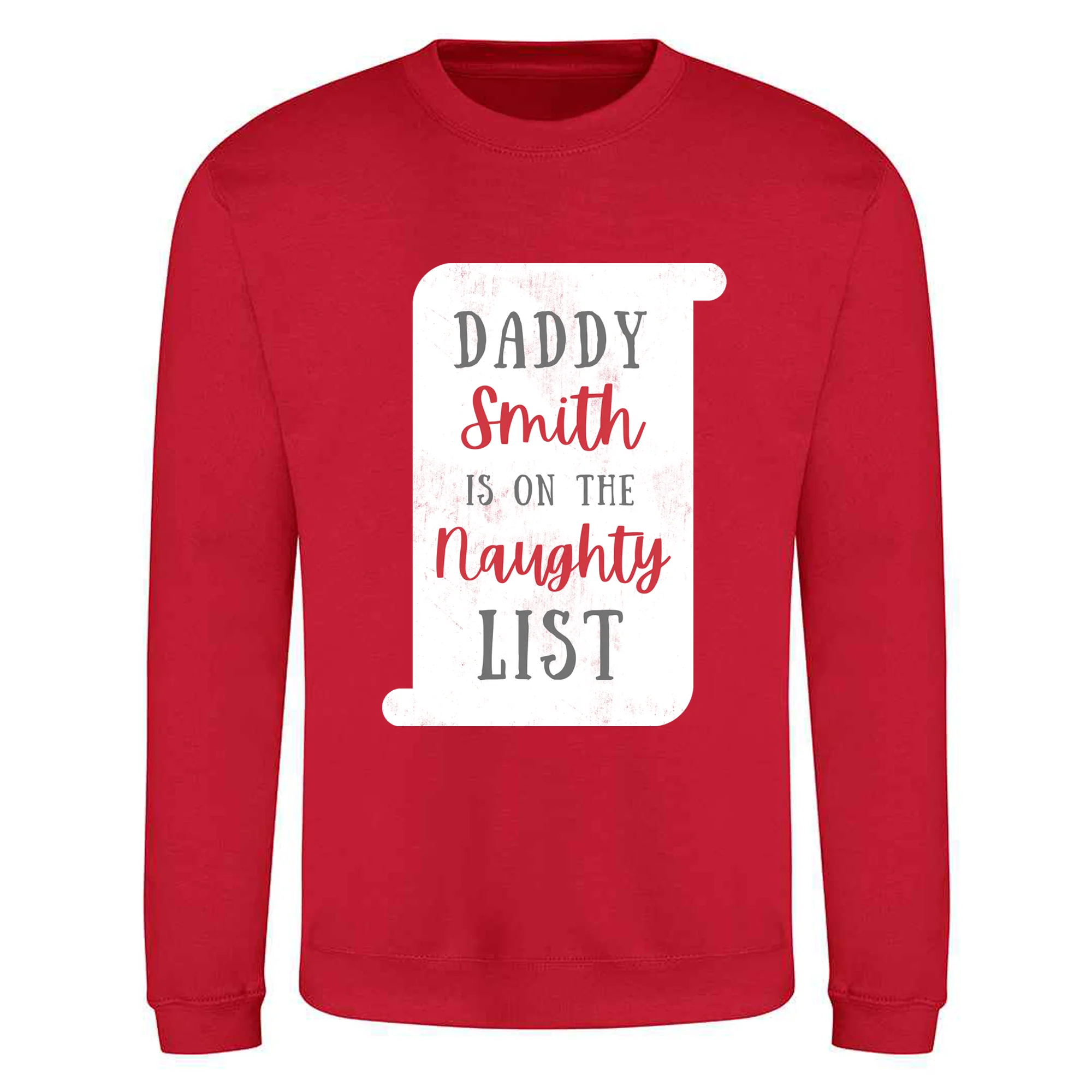 Naughty or Nice List with Name - Personalised - Christmas Sweatshirt / Jumper - Image 5