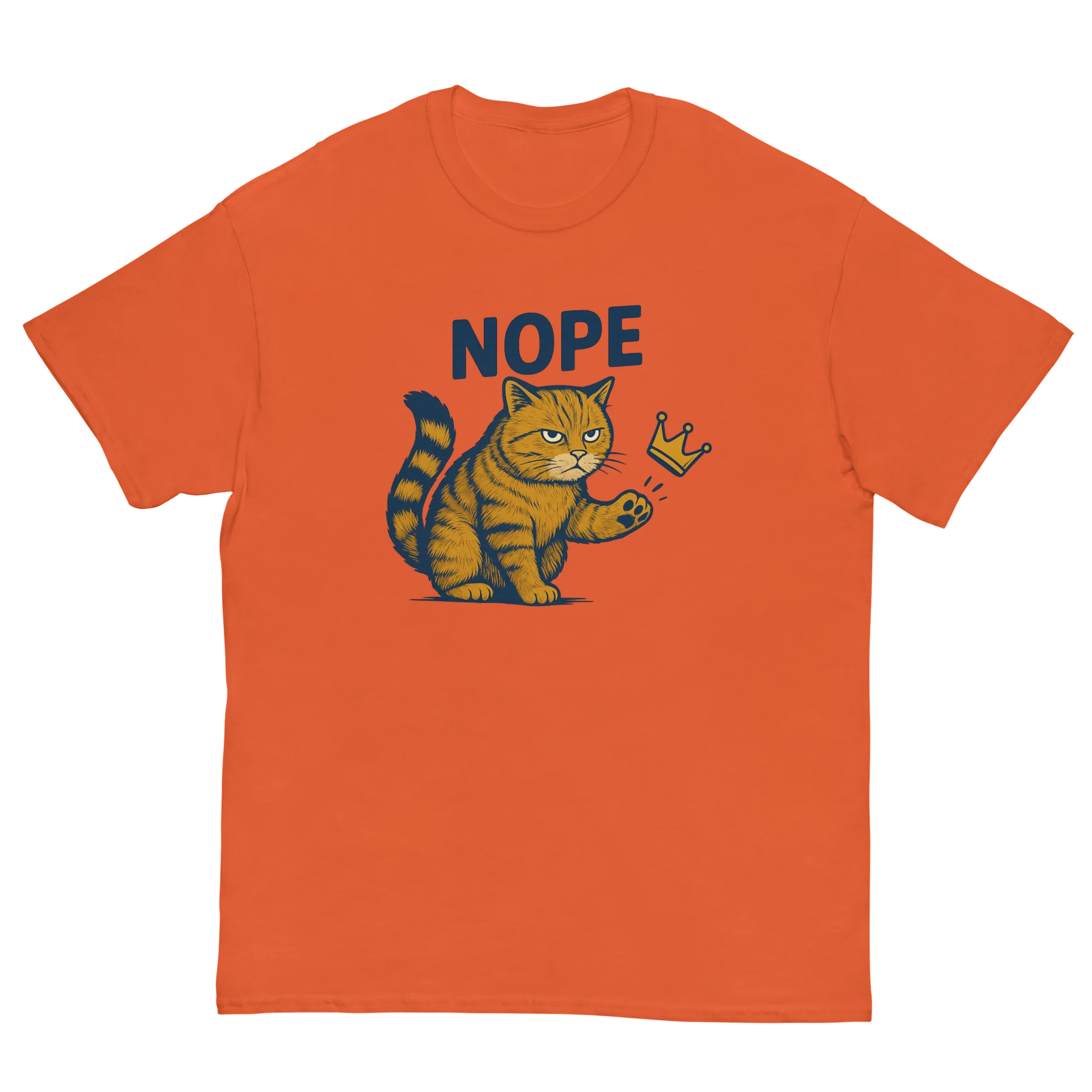 No Kings In America orange Cat Political Meme Patriotic T-shirt front Print - Image 11