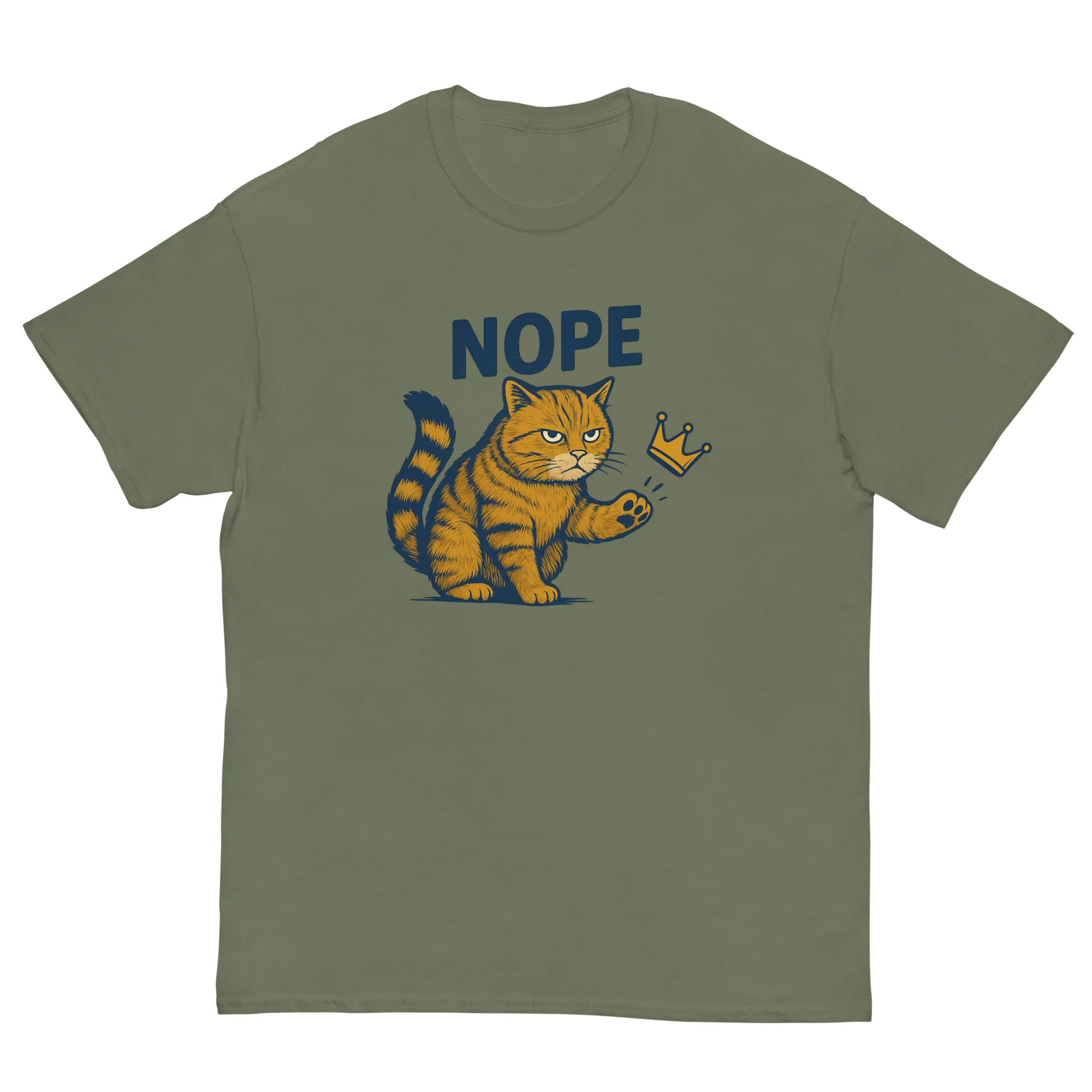 No Kings In America orange Cat Political Meme Patriotic T-shirt front Print - Image 12