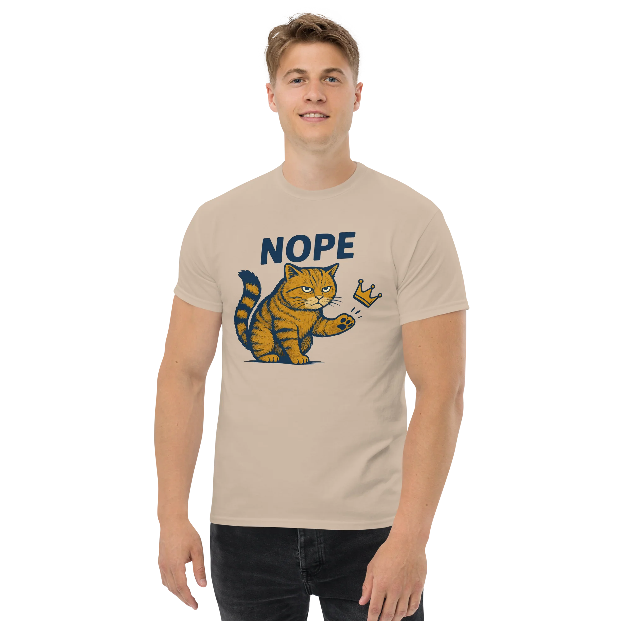 No Kings In America orange Cat Political Meme Patriotic T-shirt front Print - Image 7