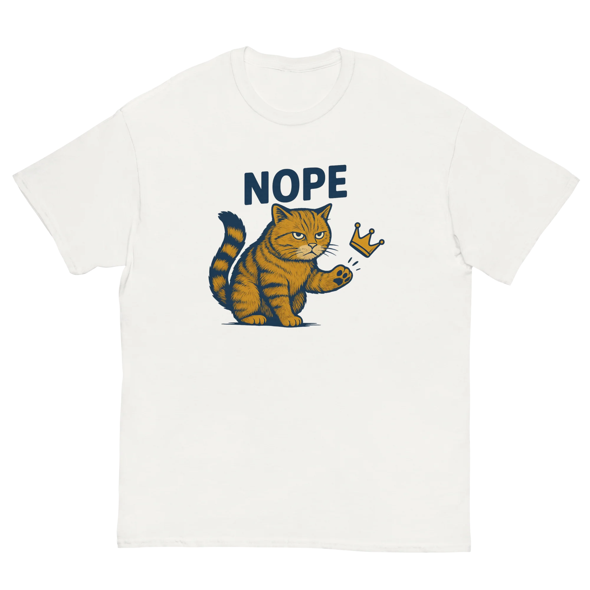No Kings In America orange Cat Political Meme Patriotic T-shirt front Print - Image 9