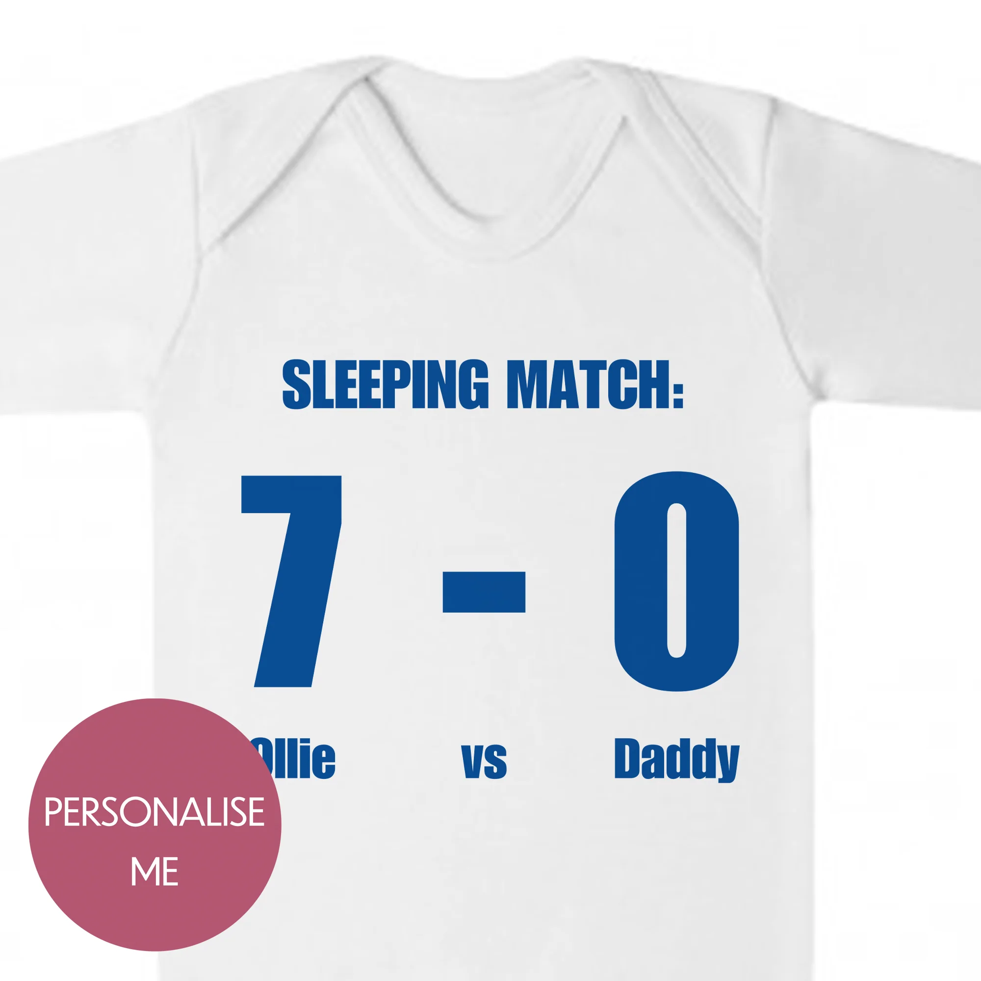 Sleeping Match - Personalised Baby Grow - Funny Design - Fathers Day - Image 3