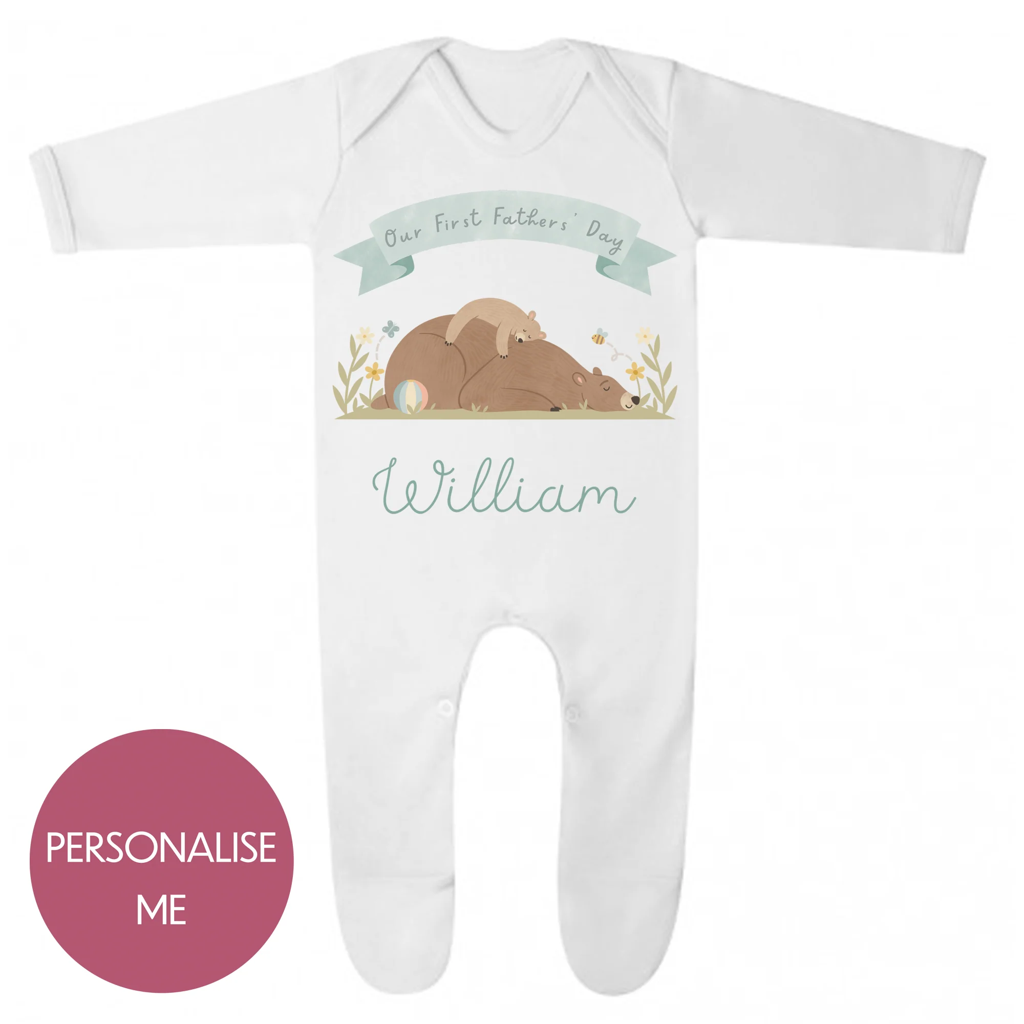 Our First Fathers' Day - Personalised Baby Grow - Image 3