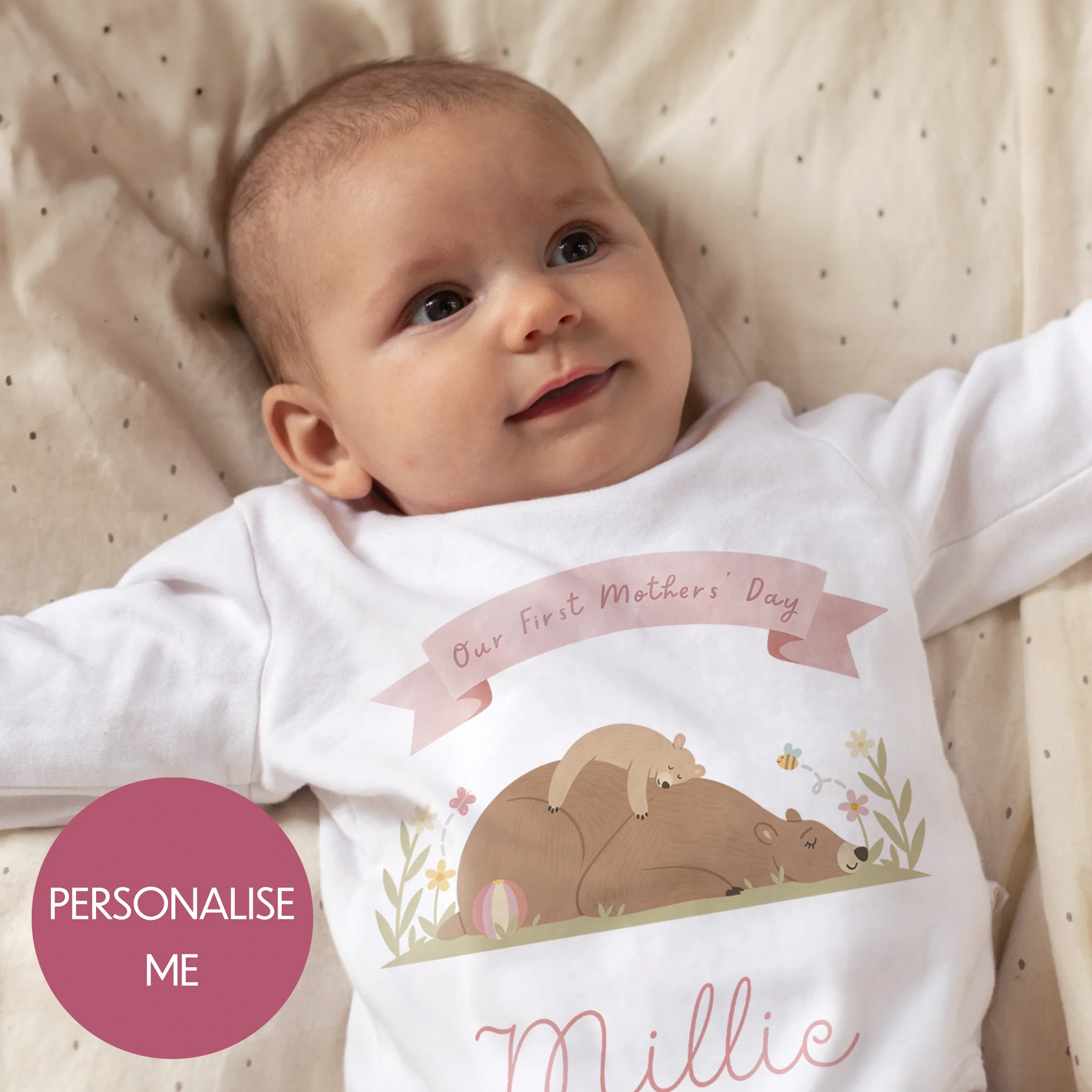 Our First Mothers' Day Personalised Bear Babygrow - My First Custom Romper - Gift for Mummy - Image 5