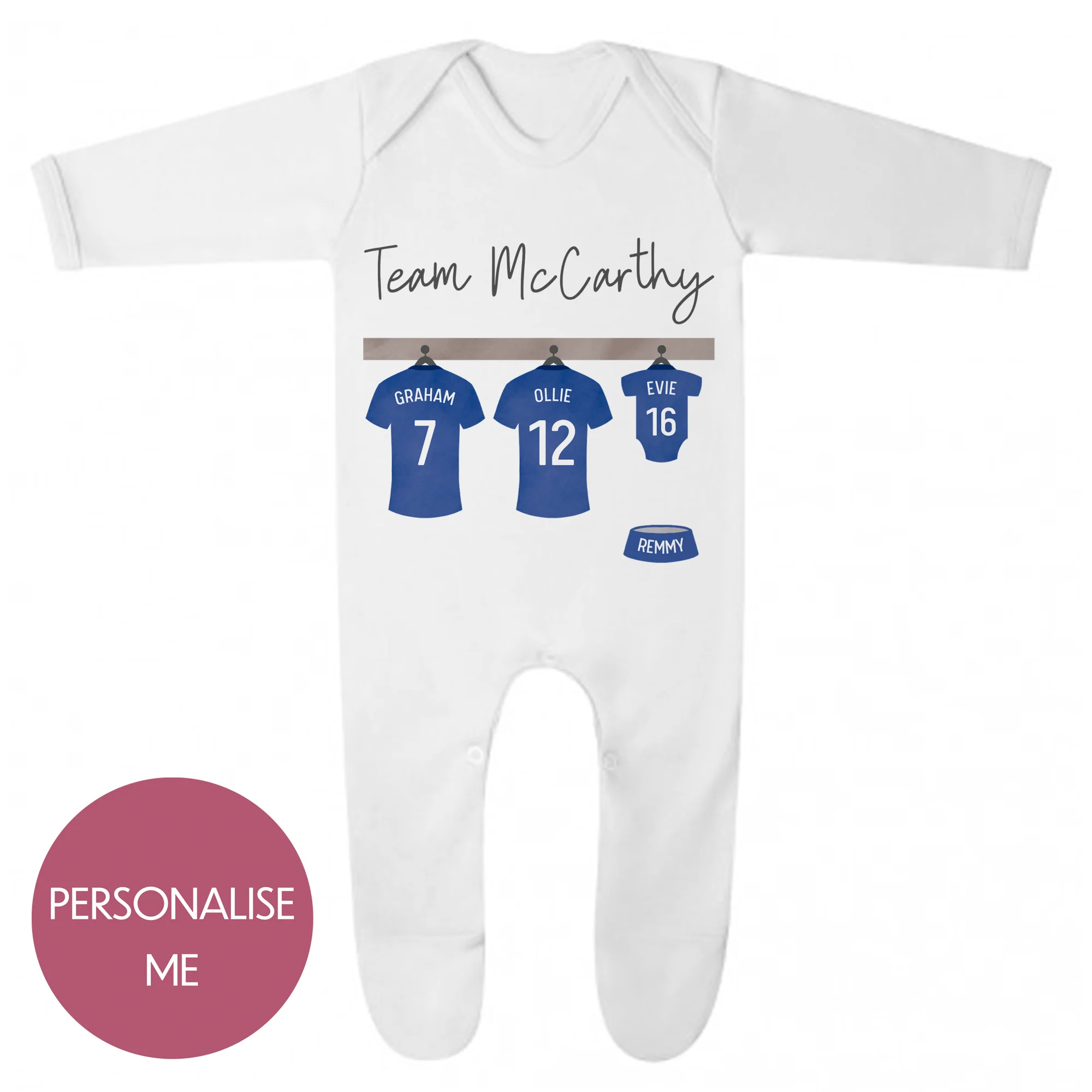 Personalised Baby Grow - For Baby - Team *Family* Design - Image 6