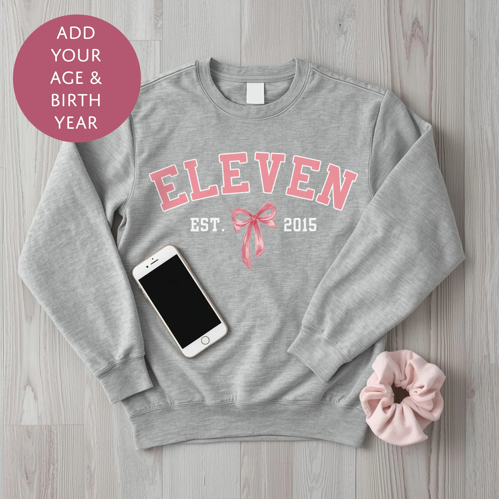 Personalised Birthday Bow Sweater - Teen Girls Custom Age Jumper - Gift For Her - Image 2