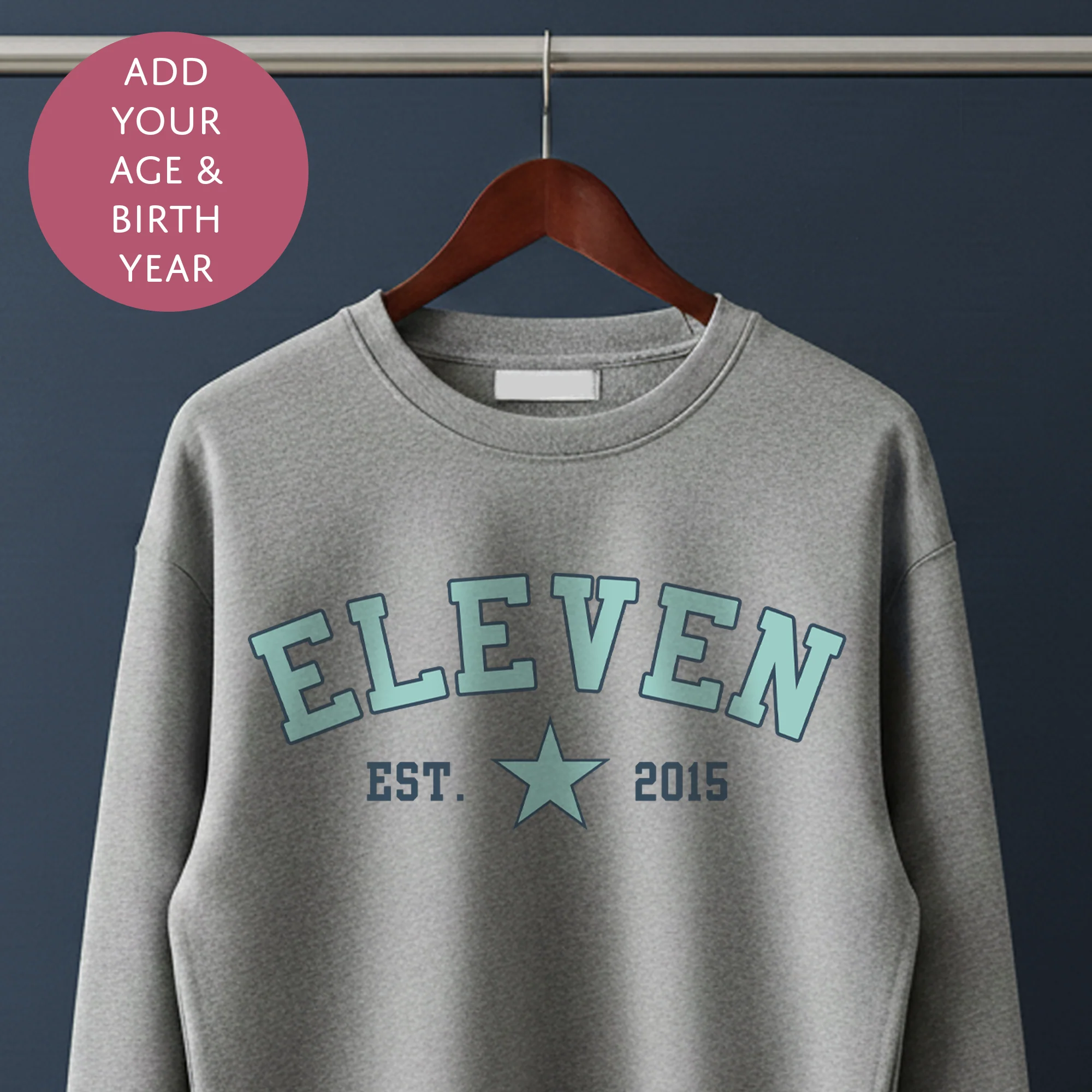 Personalised Birthday Boy Star Sweater - Birth Year College Style Custom Age Jumper - Image 3