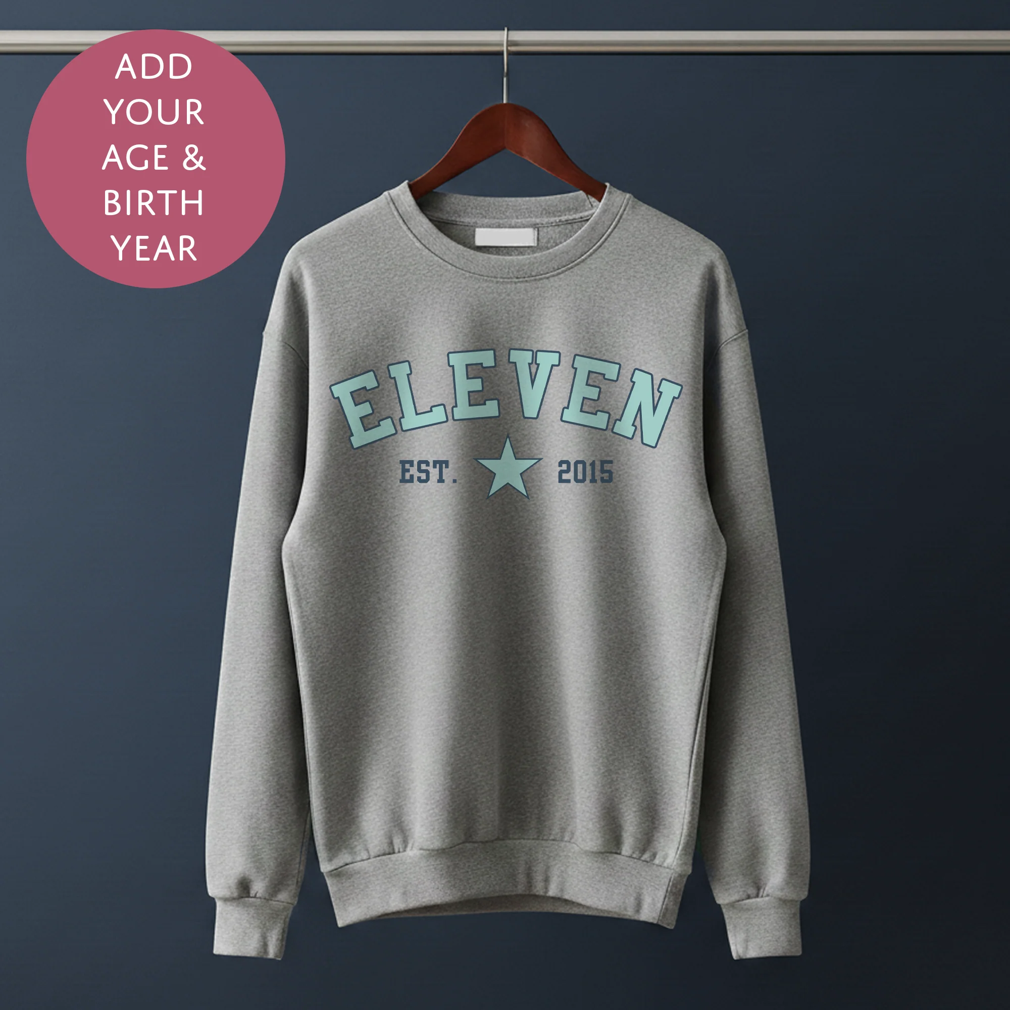 Personalised Birthday Boy Star Sweater - Birth Year College Style Custom Age Jumper - Image 4