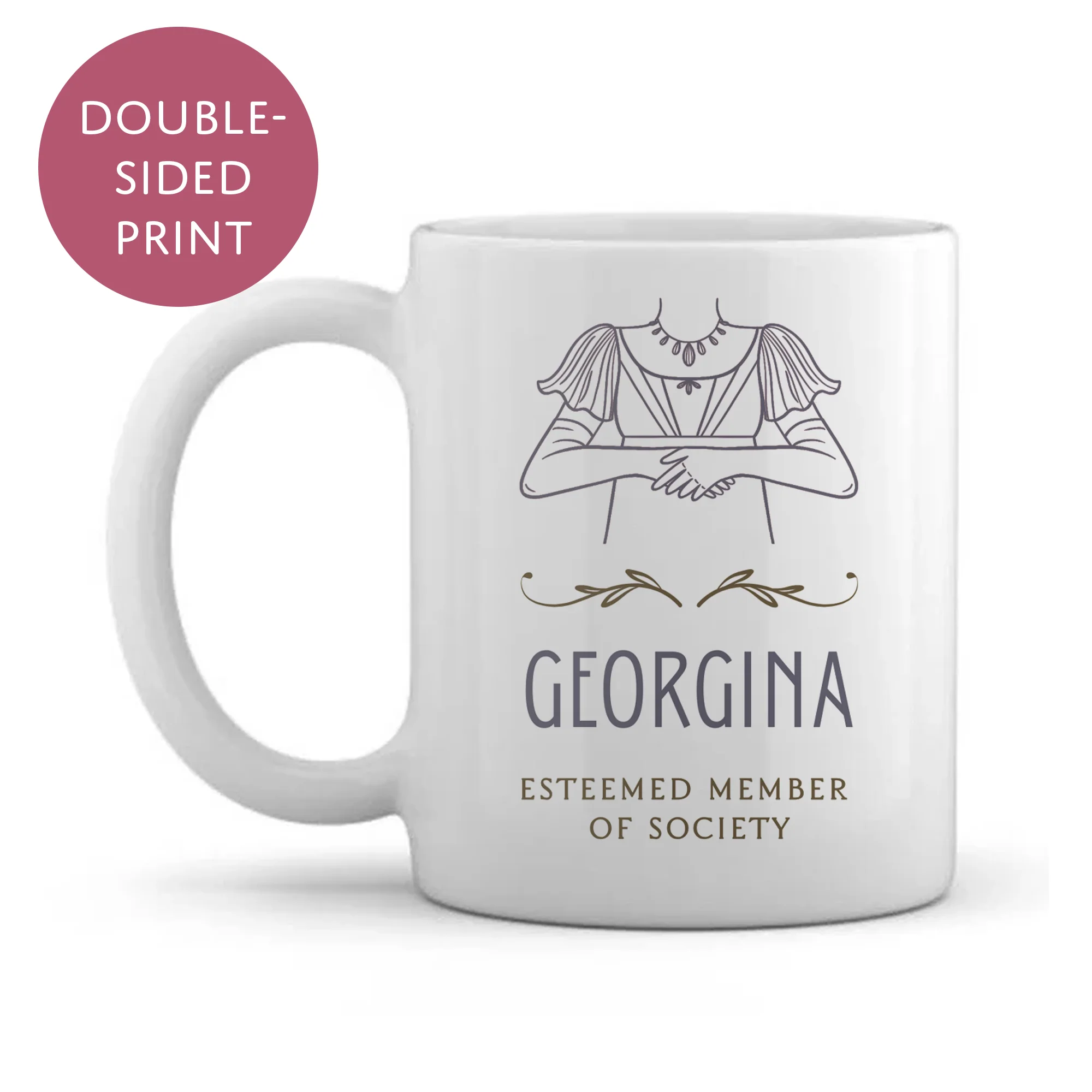 Personalised Bridgerton Inspired Mug - Esteemed Member of Society Trend Tea Coffee Cup for Adults - Image 2