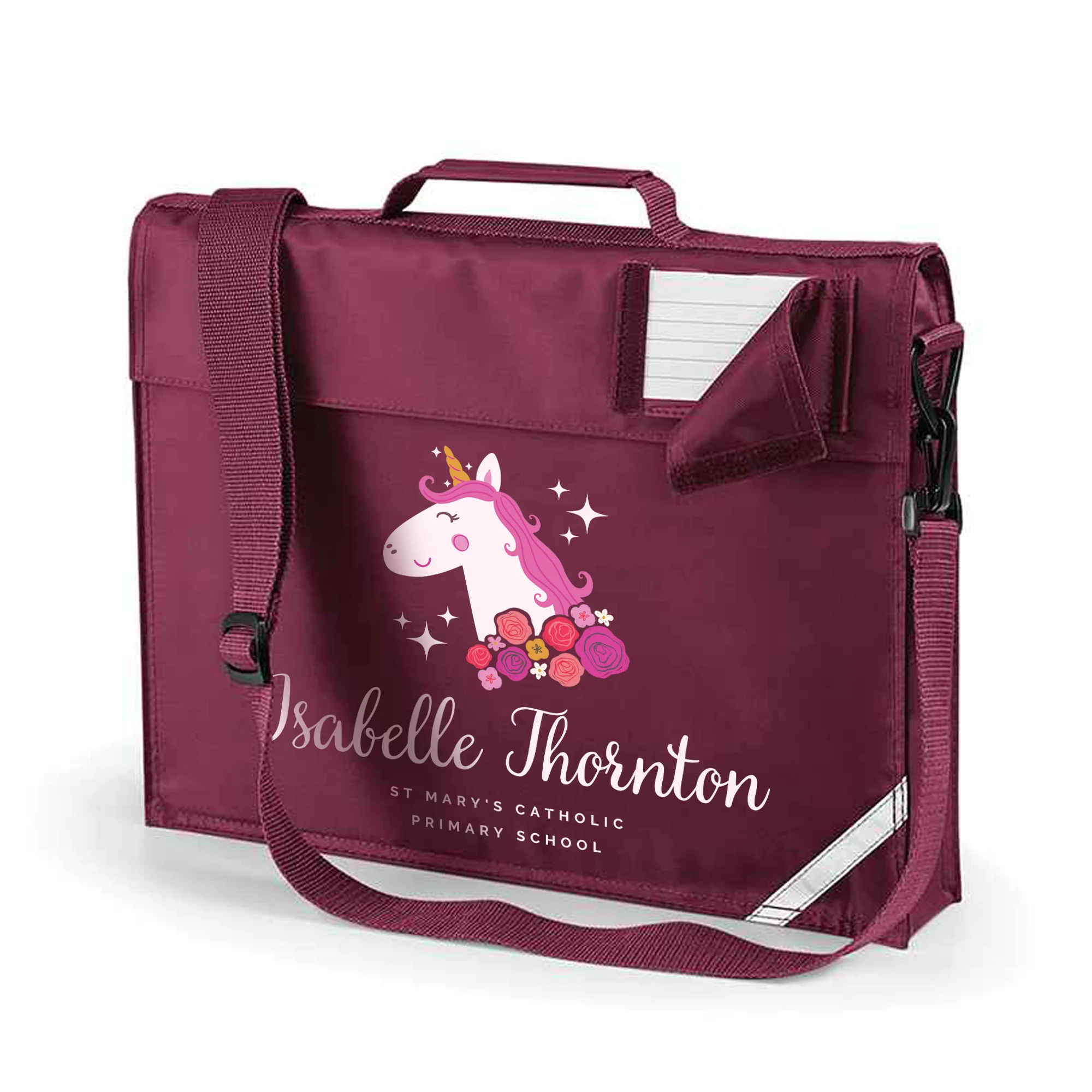 Personalised Children's Book Bag Unicorn Design