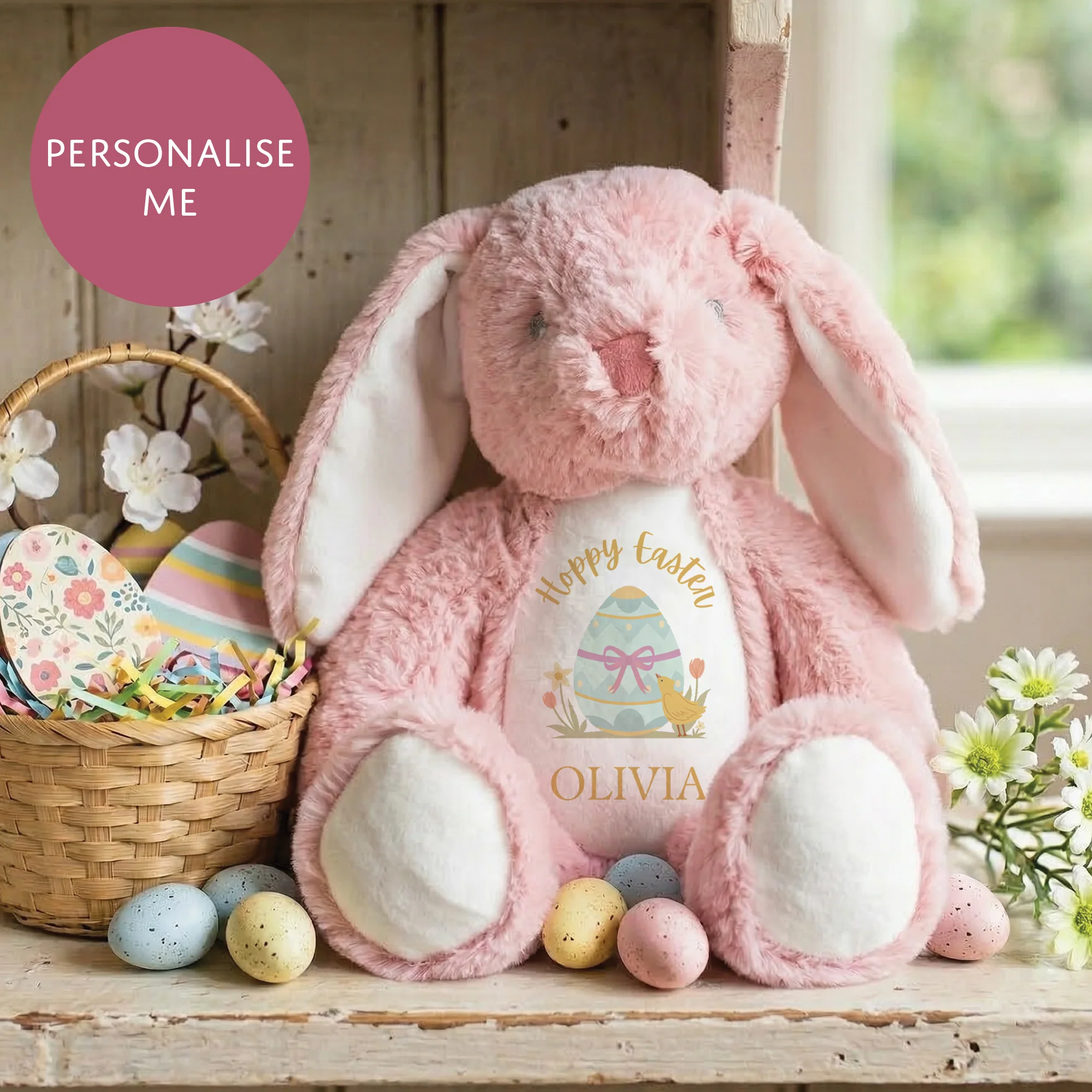 Personalised Easter Bunny Teddy - Hoppy Easter Plush Toy For Kids - Add Your Name Religious Gift - Image 4