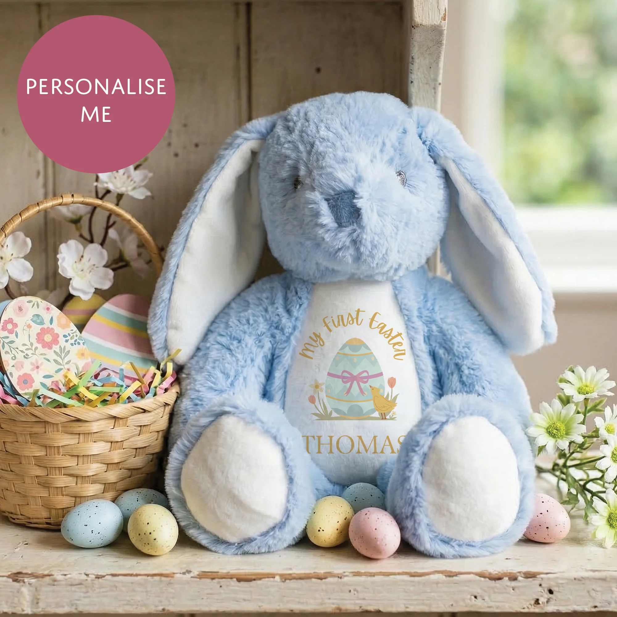 Personalised Easter Bunny Teddy - Hoppy Easter Plush Toy For Kids - Add Your Name Religious Gift - Image 5