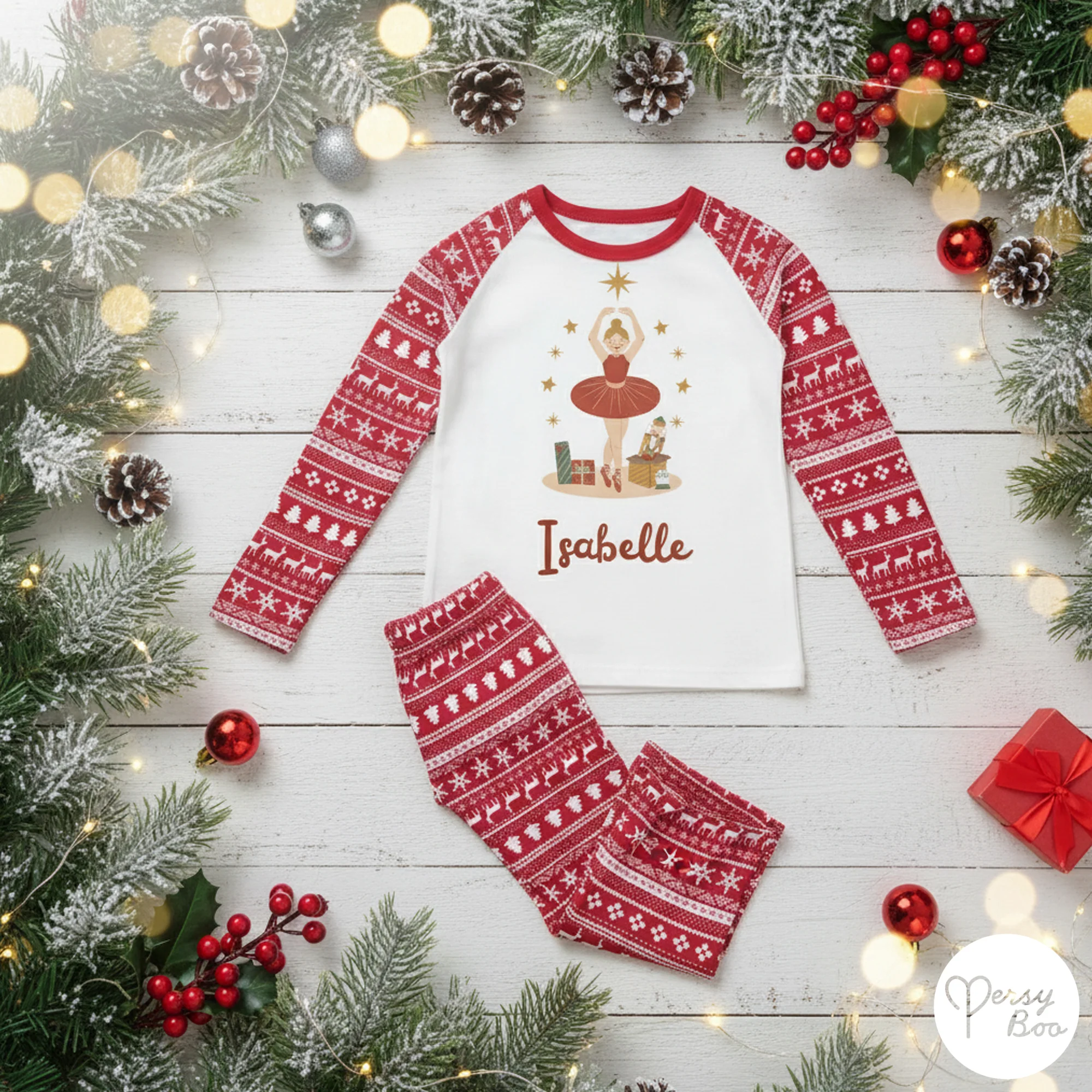 Personalised Christmas Inclusive Ballerina Magic Pyjamas - Kids and Adults - Unisex PJ Set