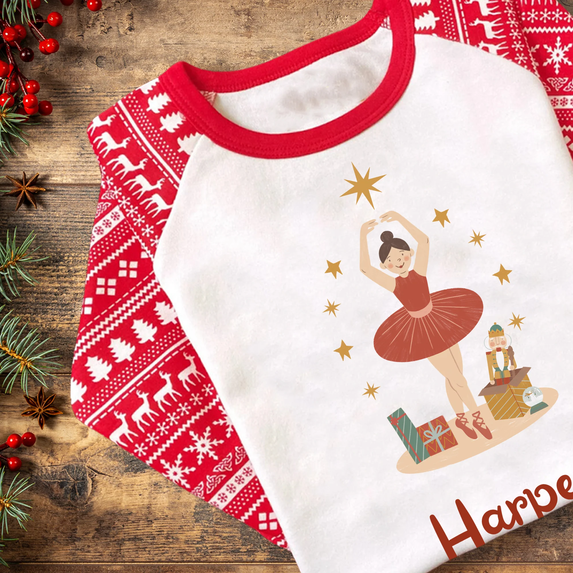 Personalised Christmas Inclusive Ballerina Magic Pyjamas - Kids and Adults - Unisex PJ Set - Image 5