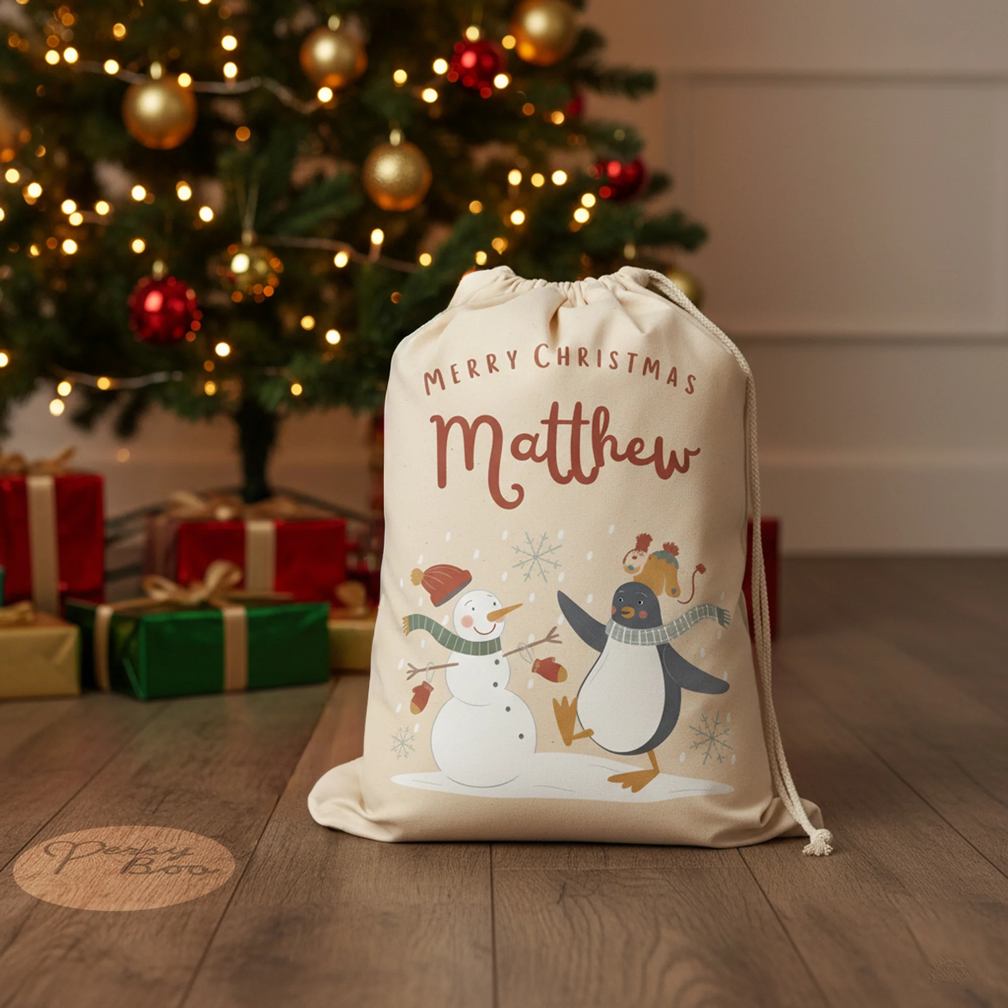 Personalised Christmas Countdown Gift Sack - Winter Friends - Image 2