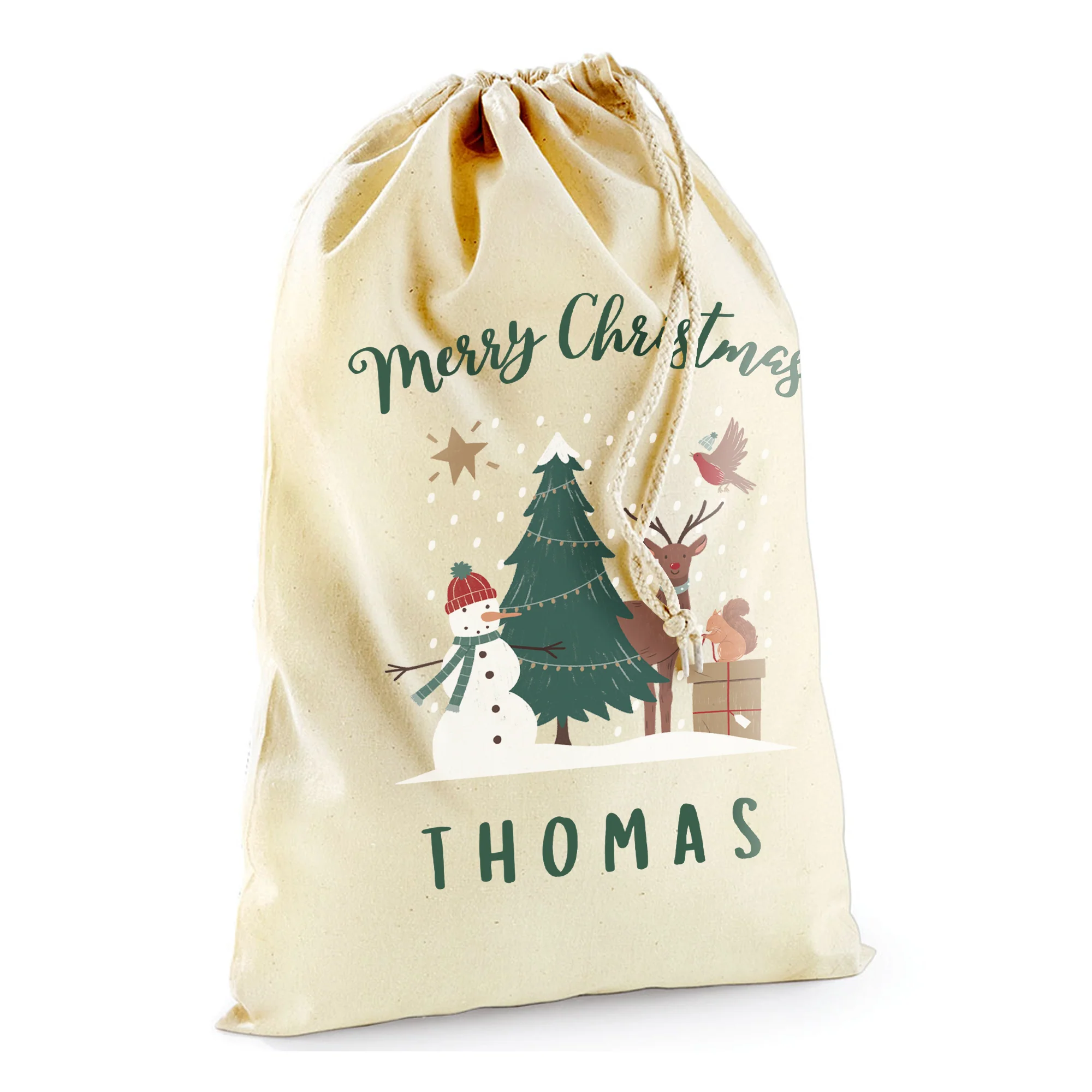 Personalised Christmas Festive Forest Gift Sack