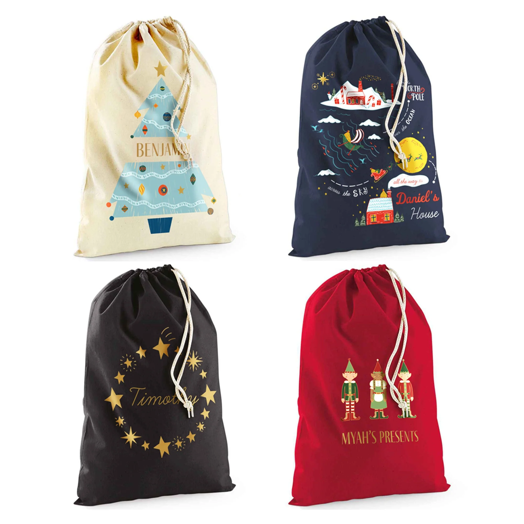 Personalised Christmas Gnome Santa Sack - Image 11
