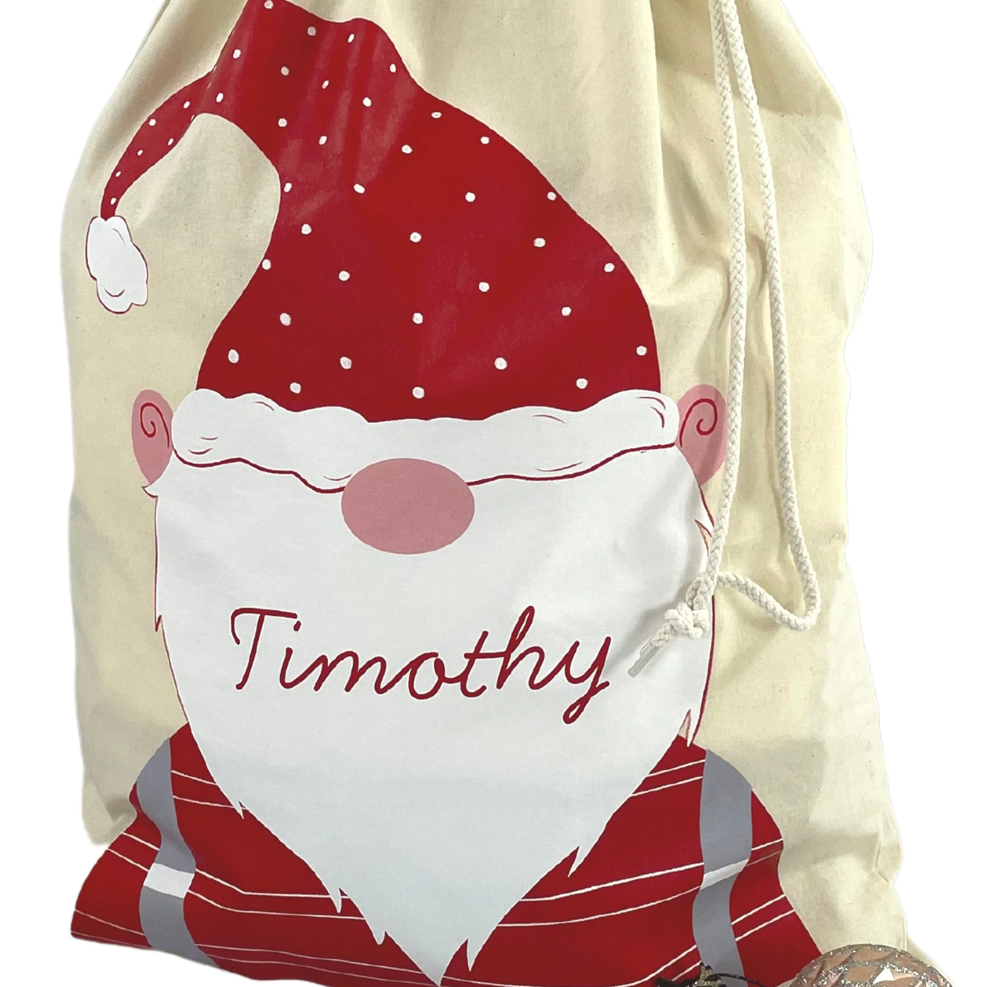 Personalised Christmas Gnome Santa Sack - Image 4