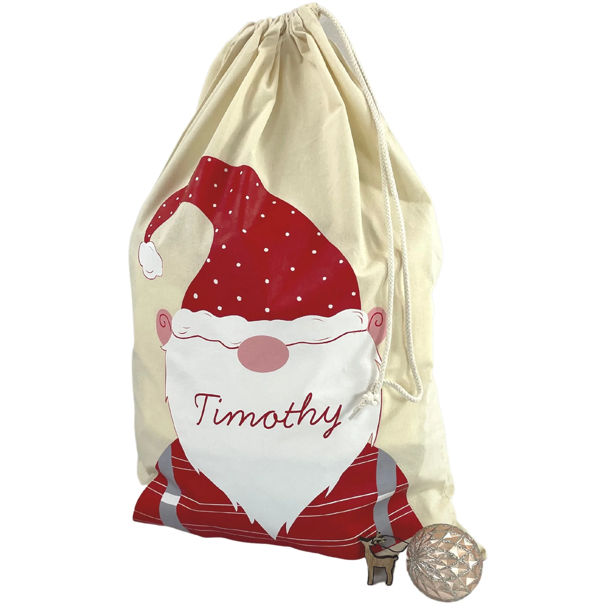 Personalised Christmas Gnome Santa Sack - Image 5