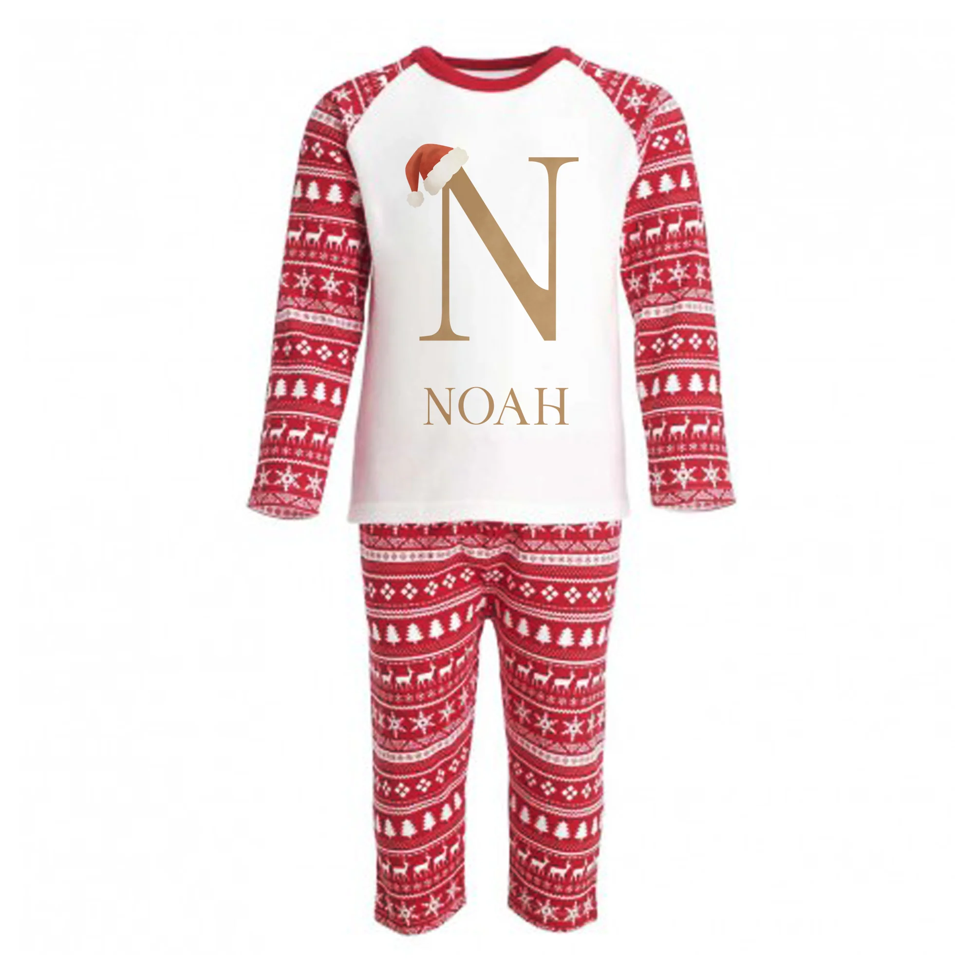 Personalised Christmas Initial Pyjamas - Kids and Adults - Unisex Festive PJ Set - Image 2