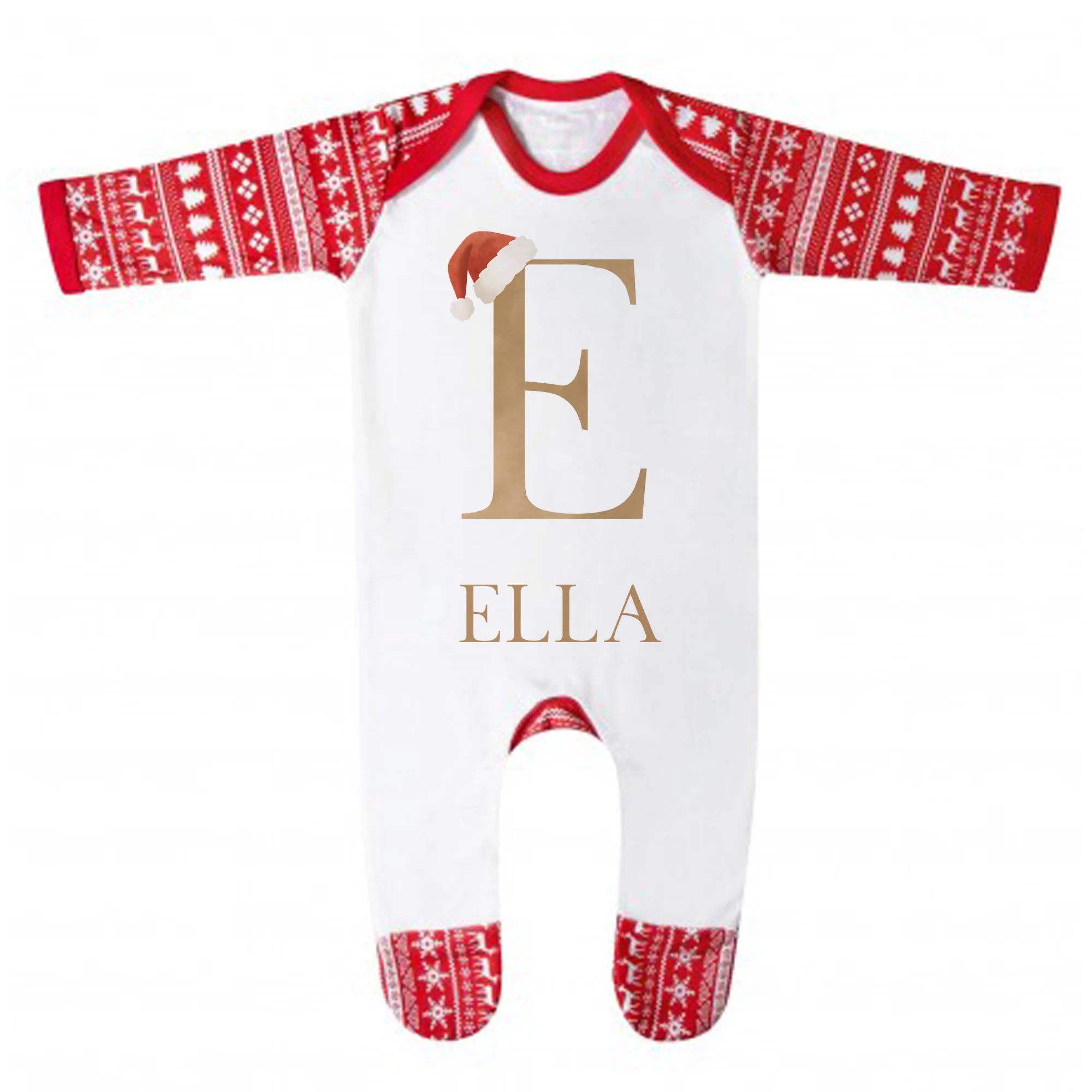 Personalised Christmas Initial Pyjamas - Kids and Adults - Unisex Festive PJ Set - Image 3