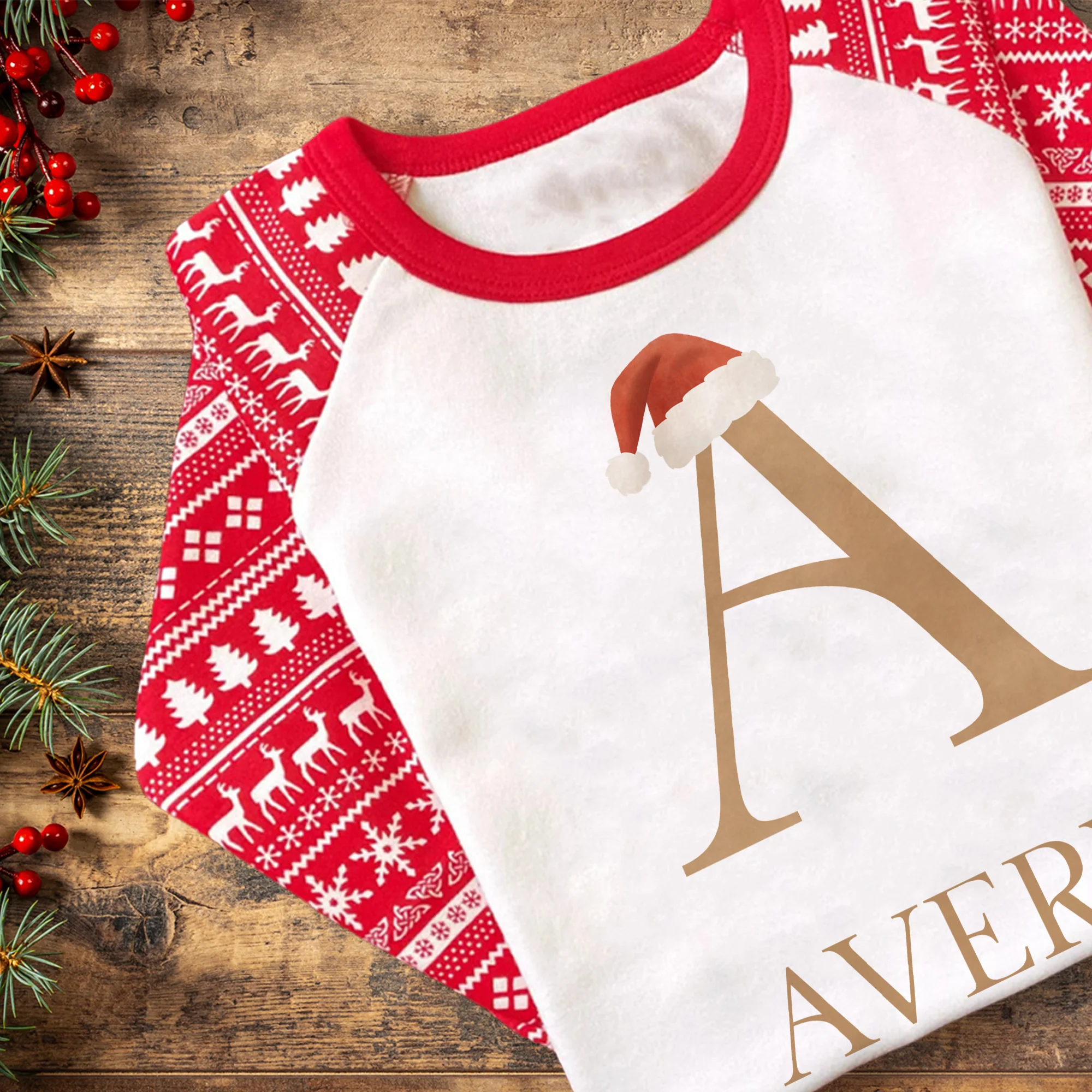 Personalised Christmas Initial Pyjamas - Kids and Adults - Unisex Festive PJ Set - Image 6