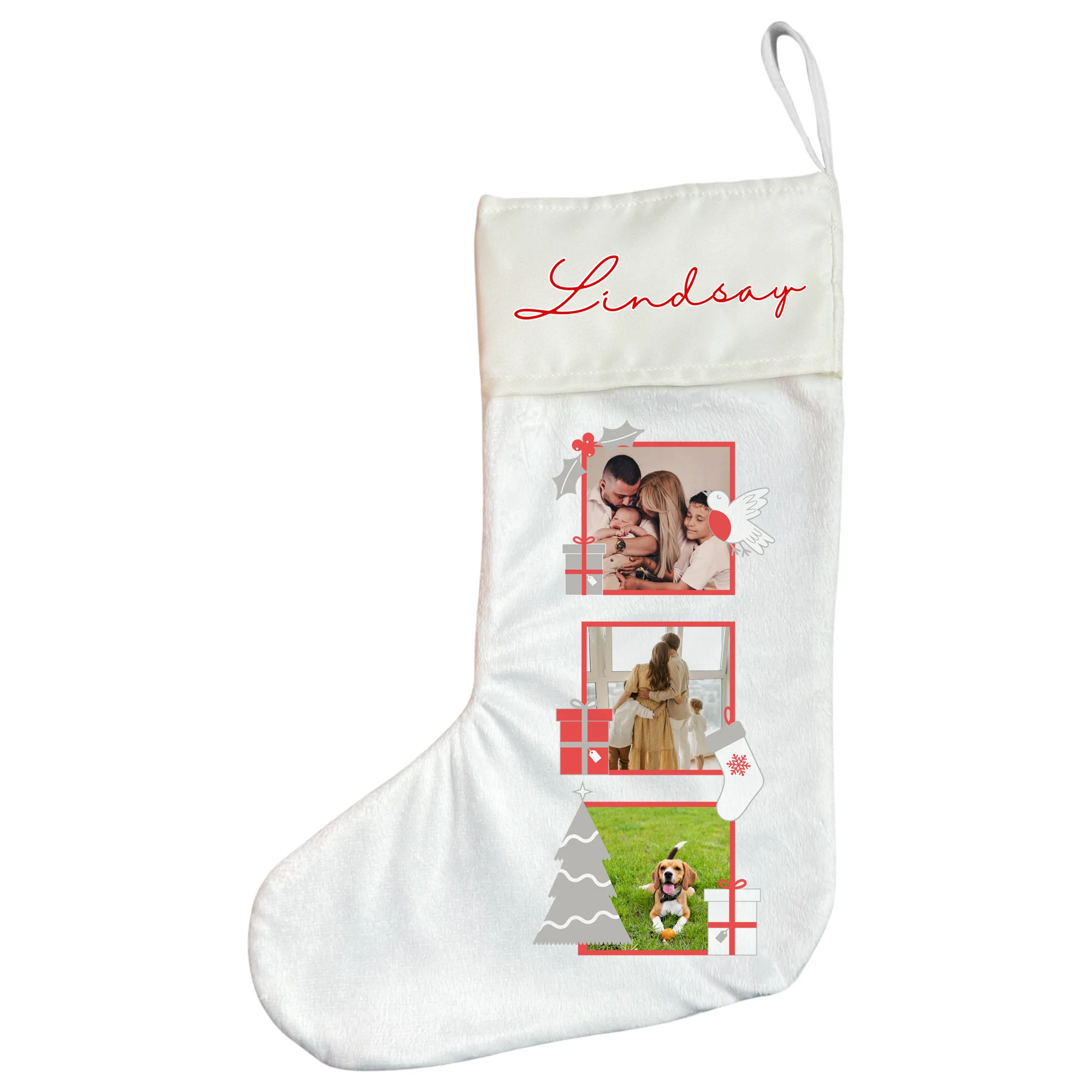 Personalised Christmas Memories Photo Stocking – Custom Family - Image 2