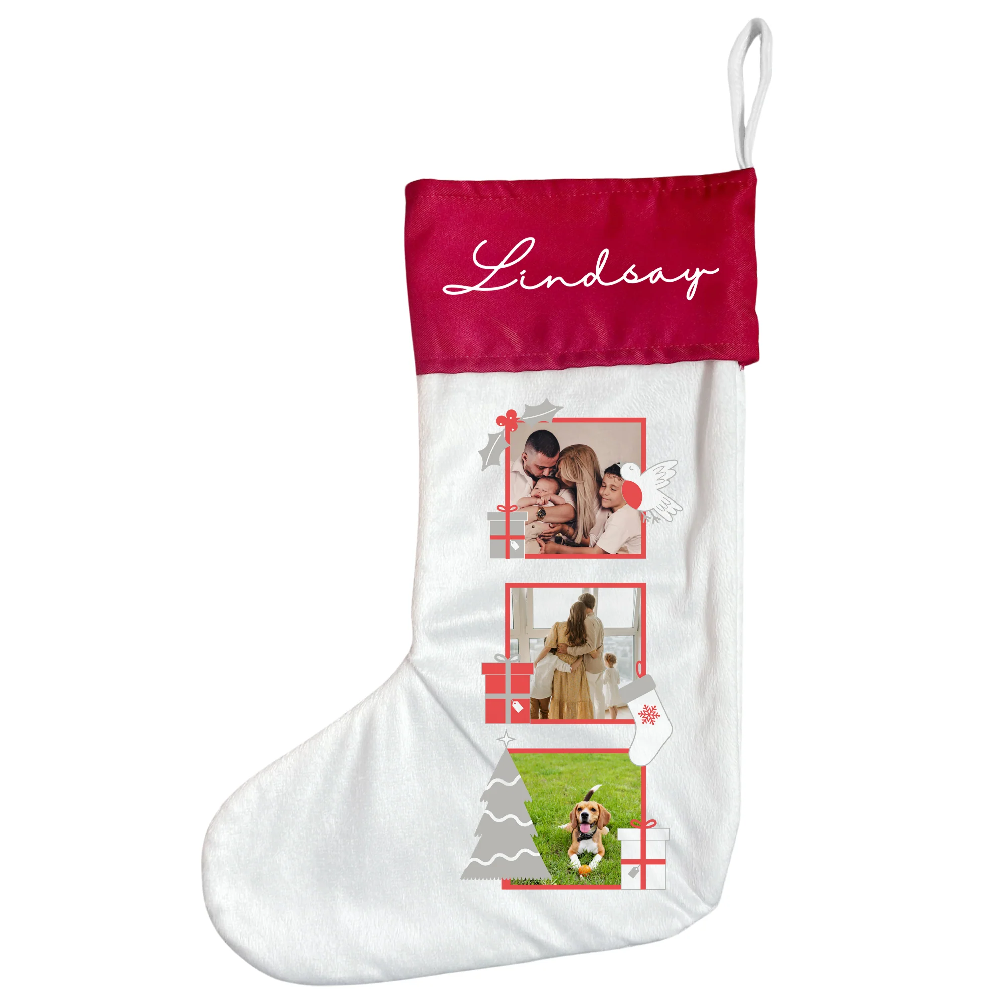 Personalised Christmas Memories Photo Stocking – Custom Family - Image 3