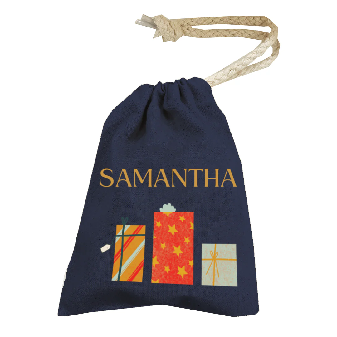 Personalised Christmas Money Pouch - Custom Festive Coin Bag - Holiday Gift Sack - Add Your Name - Image 3